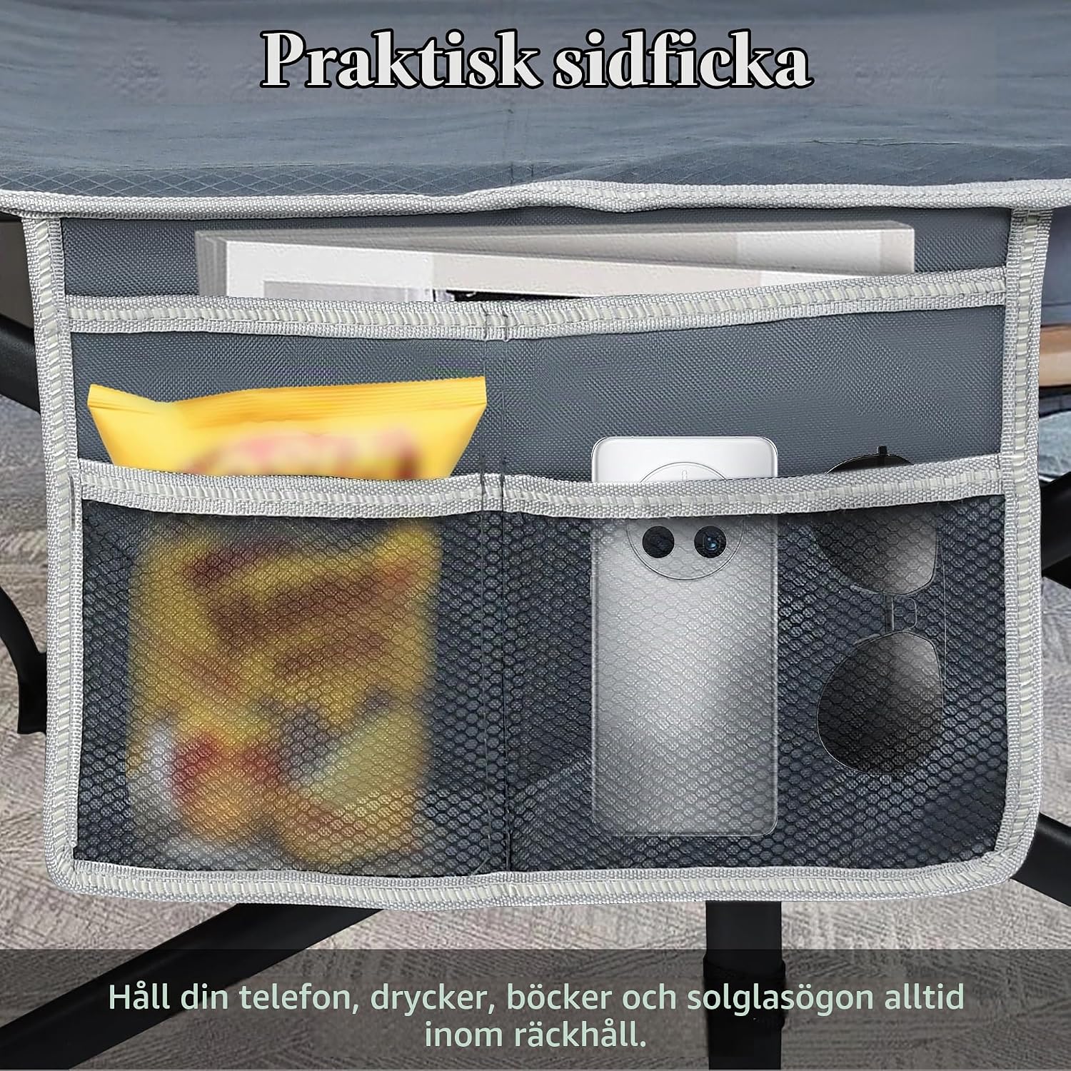 Thumbnail 4 de UISEBRT UIS-O-(HAG6286G) campingsäng i 600D Oxford-tyg, upp till 250 kg
