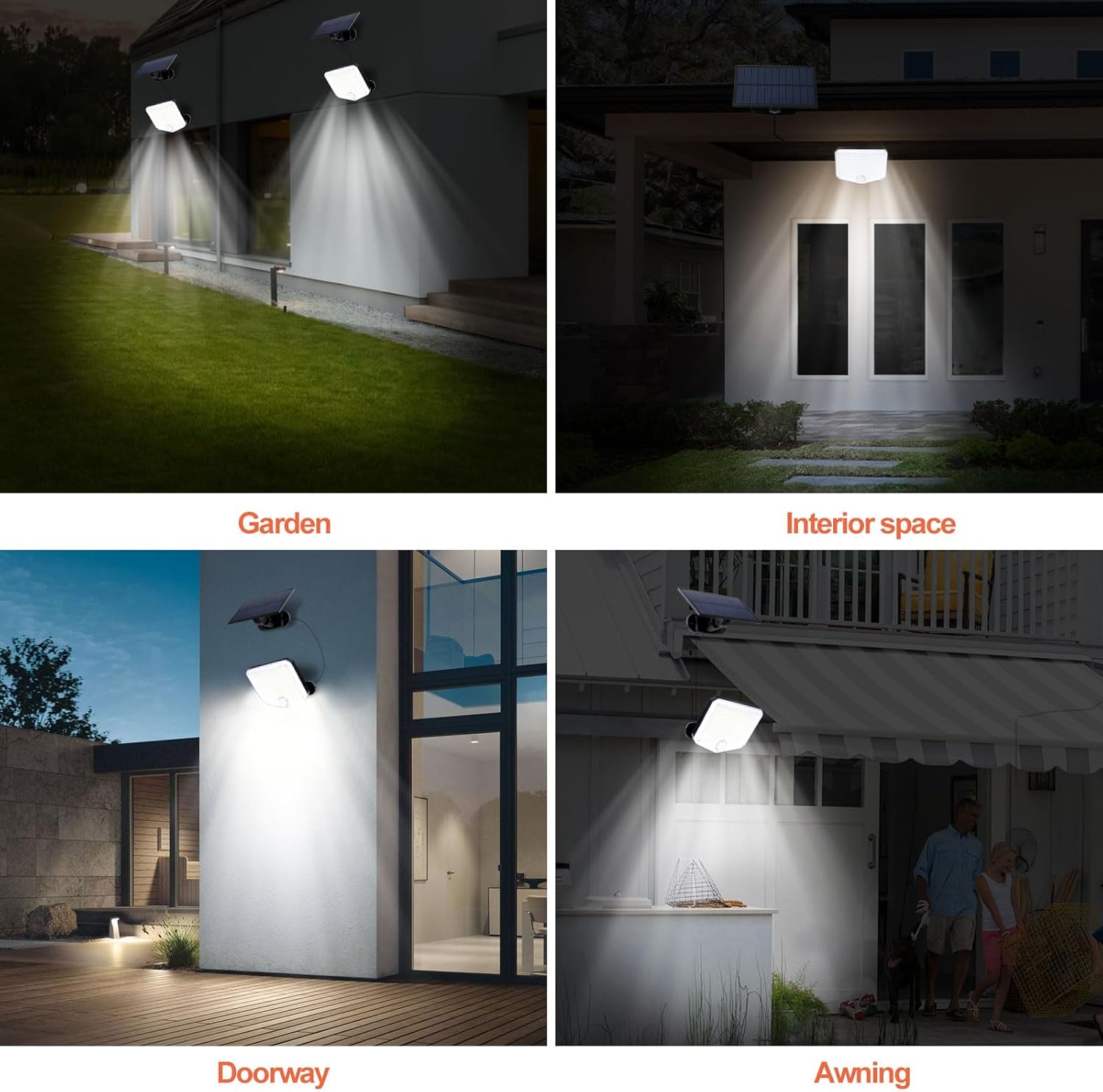 Thumbnail 5 de JumJam 2-Pack Solar Flood Lights Outdoor with PIR Motion Sensor, 153 LEDs and 3 Lighting Modes