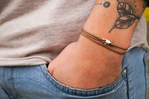 Thumbnail 1 de Made by Nami Bracelet Fin pour Hommes et Femmes – Mousqueton artisanal, bracelet minimaliste en tissu, étanche et réglable (Coyote Marron Or)