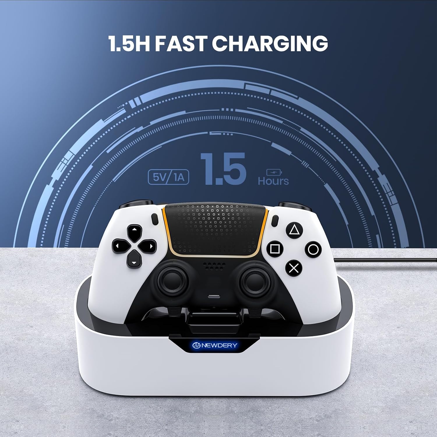 Thumbnail 1 de NEWDERY PS5 Controller Charger Station — Fast Charge