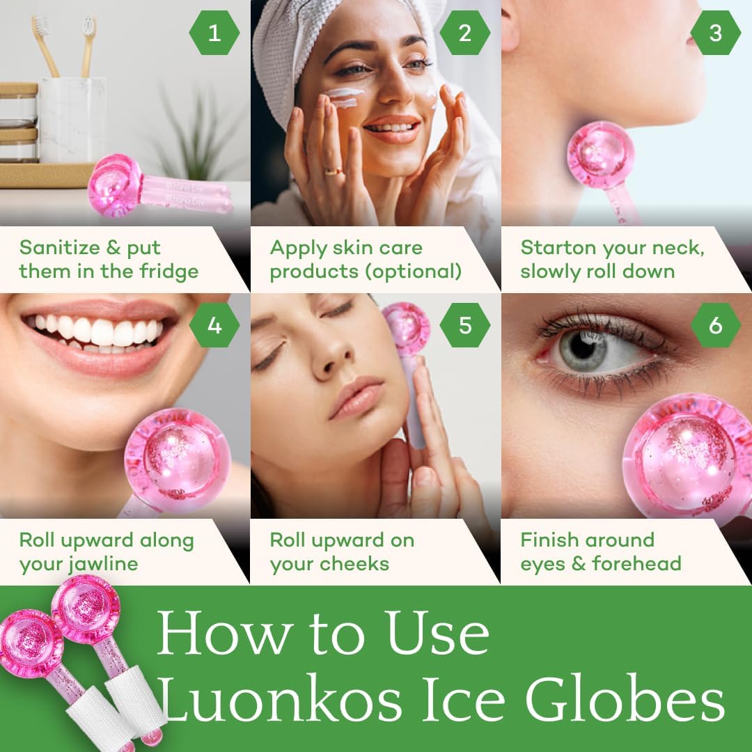 Detalle 2 de HanaEmi Boules de Glace Rose Massage facial 2pcs