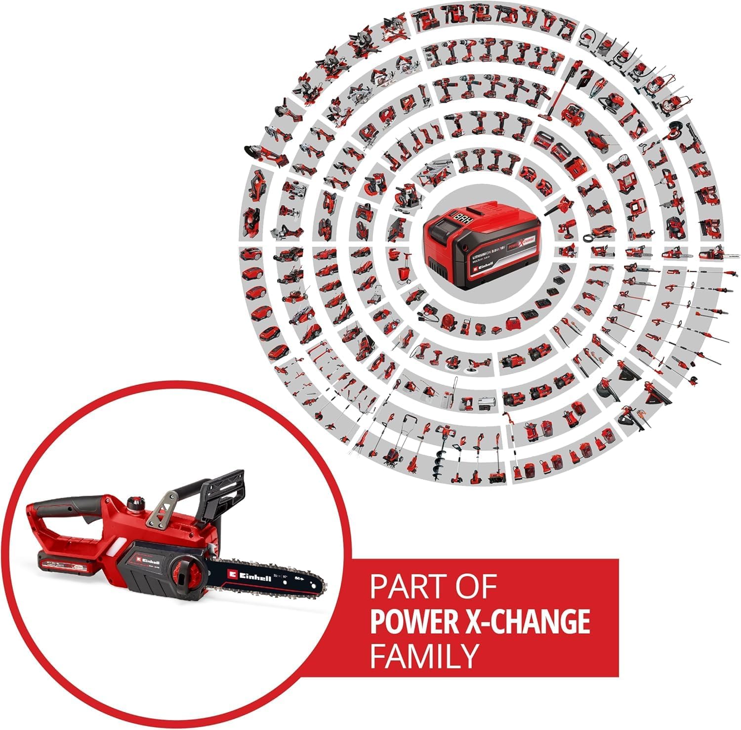 Thumbnail 1 de Einhell GE-LC 18/25-1 Li Kit 18V cordless chainsaw (10 inch) with battery and charger, Oregon bar & chain