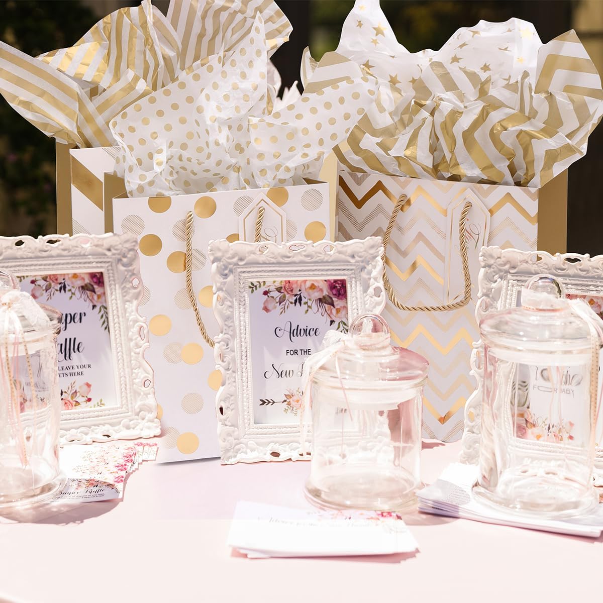 Thumbnail 5 de 4pcs Gift Bags 9x7x4 Inch Gold Accents
