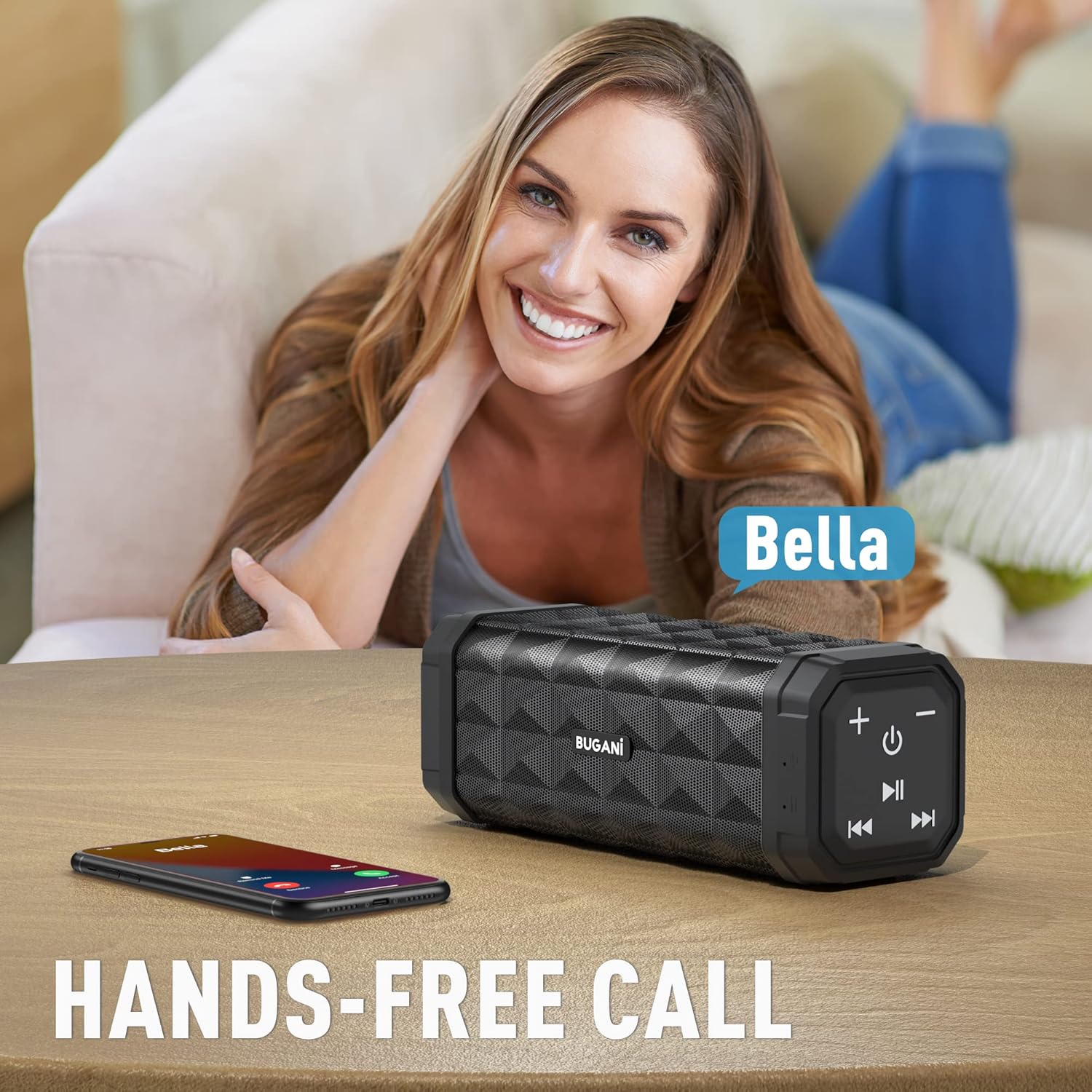 Detalle de BUGANI Bluetooth Speaker: Portable Wireless Speaker with 24-Hour Run Time and IPX5 Durability