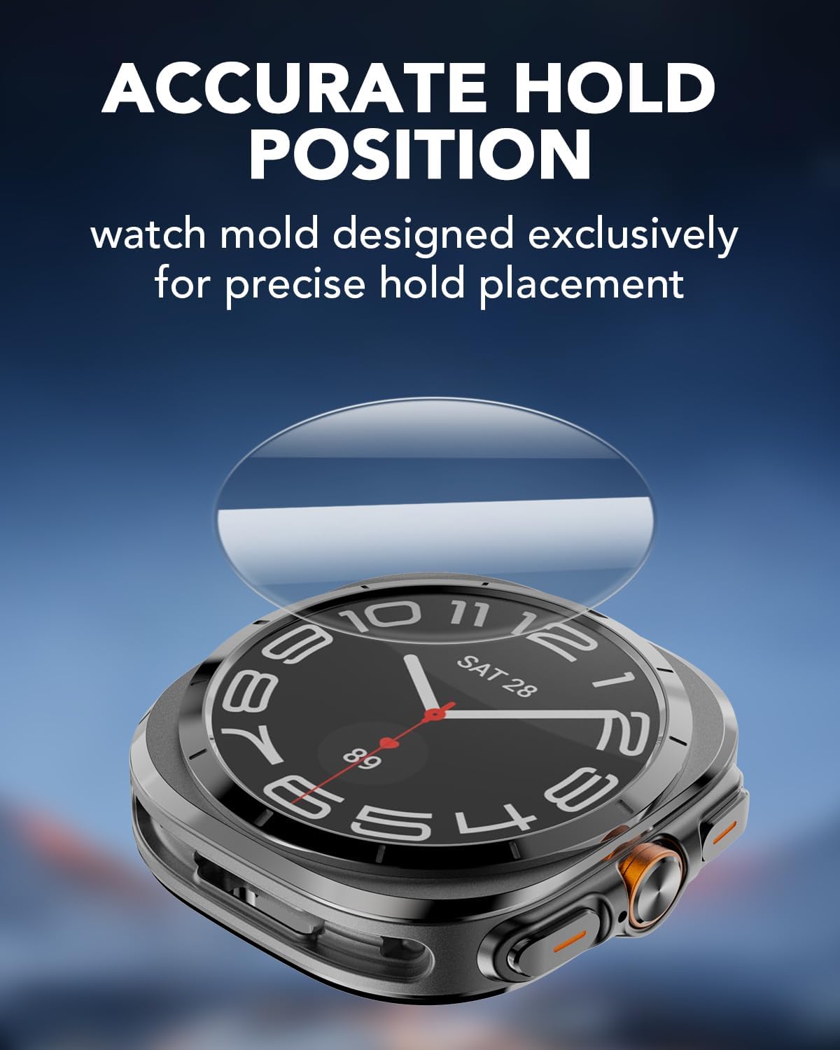 Detalle de SPGUARD 4-Pack Tempered Glass Screen Protectors for Galaxy Watch Ultra 47mm