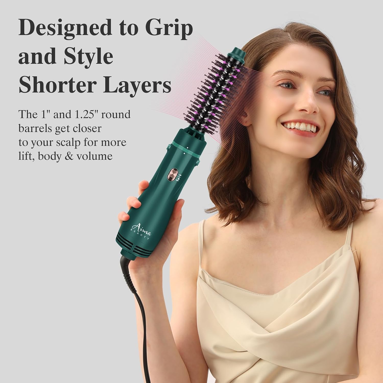 Detalle de Aima Beauty Blow Dryer Brush Set – 4-in-1 Round Brush Blow Dryer for Short to Medium Hair