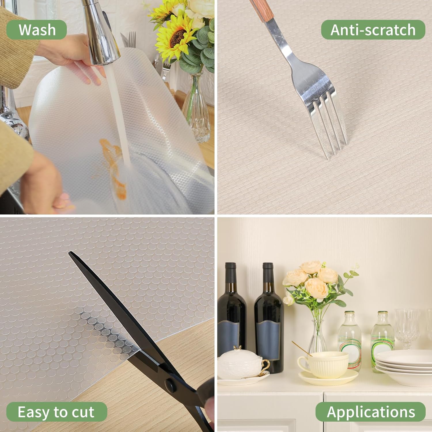 Thumbnail 2 de wohomuke Shelf Liners: Non-Slip EVA Drawer and Shelf Mats (Transparent, 44.5cm x 6m)