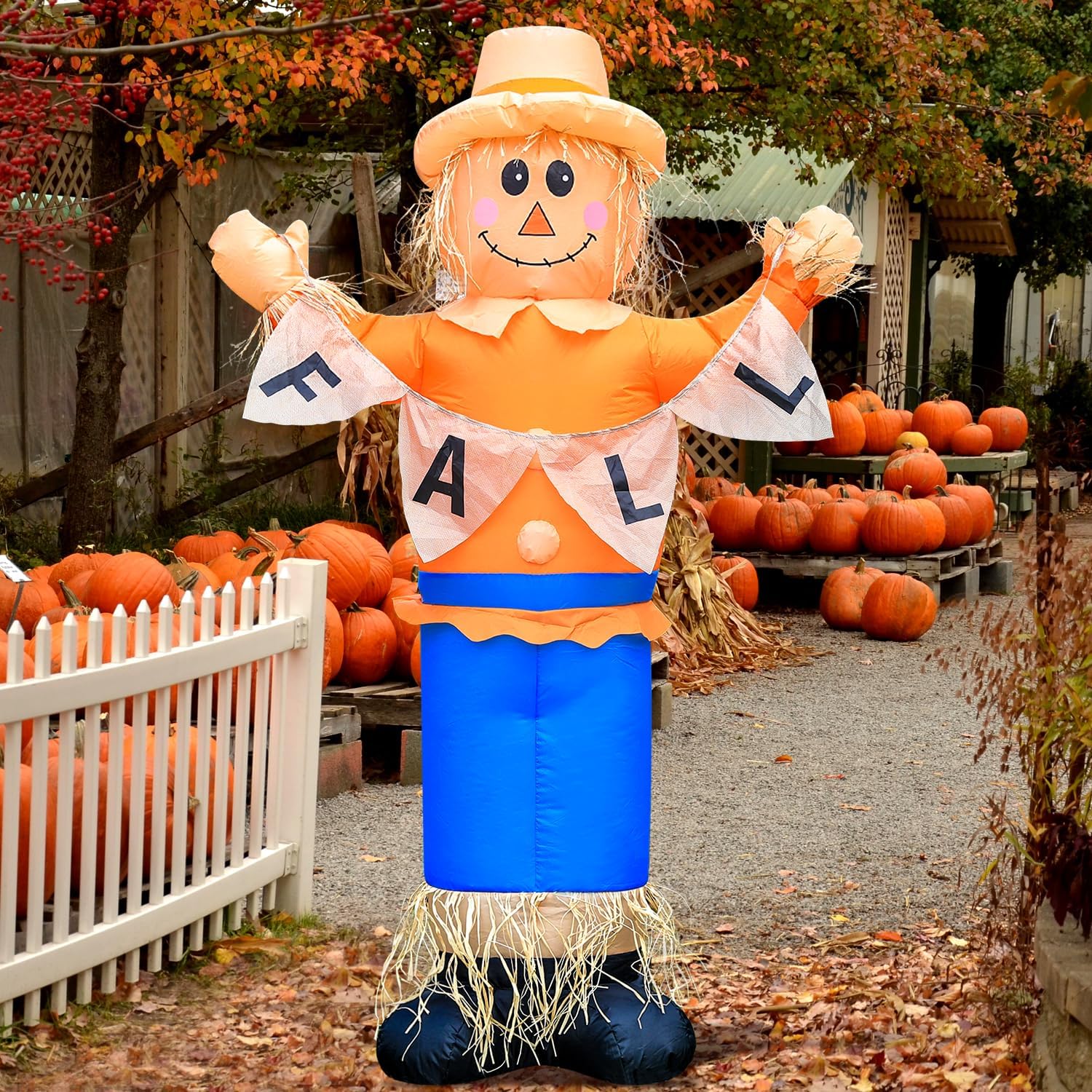 Detalle de Inflatable Thanksgiving Scarecrow Decoration, 6 ft