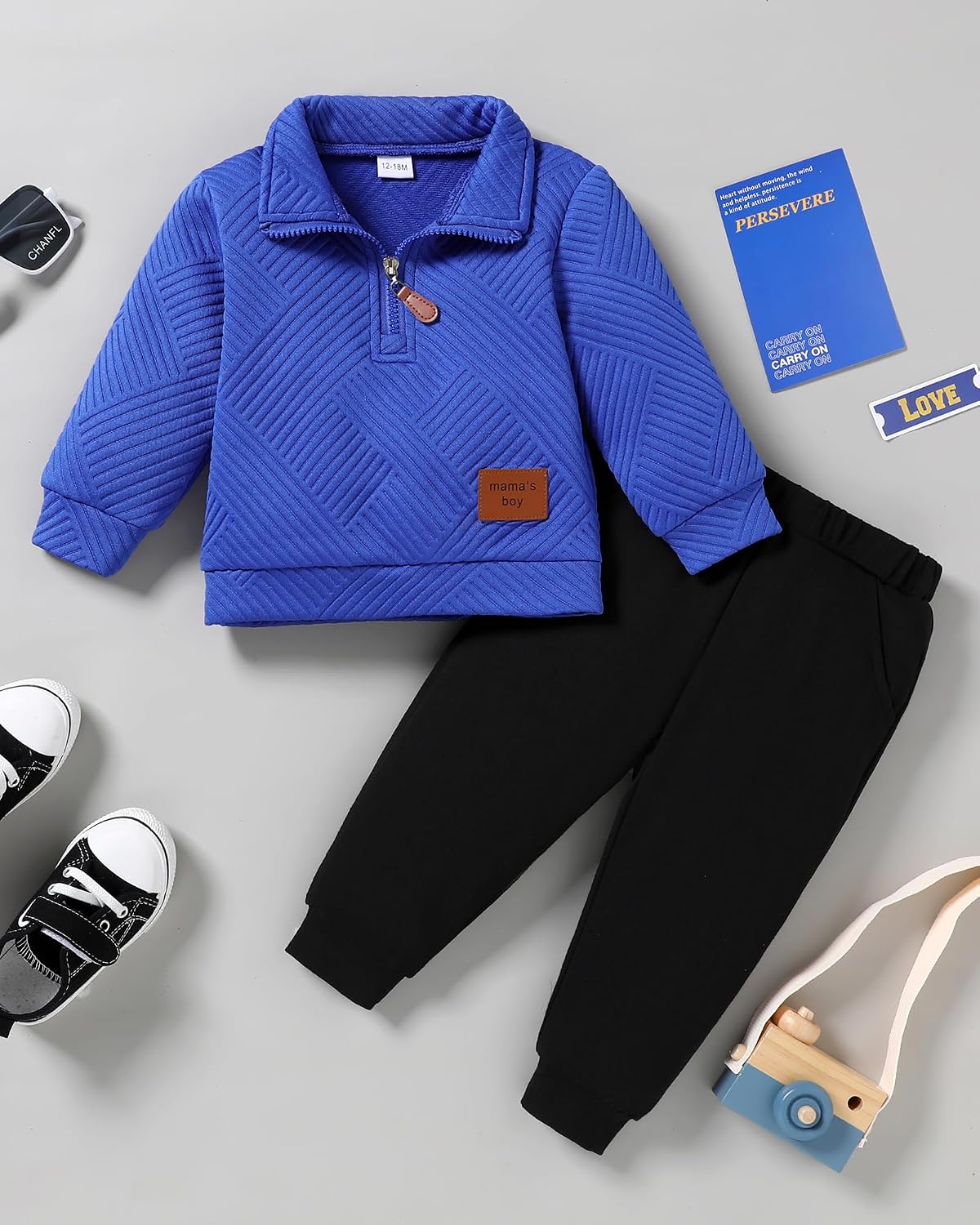 Thumbnail 6 de ZOEREA ZA1285 Toddler Boys’ Two-Piece Sweatsuit with Long-Sleeve Sweatshirt