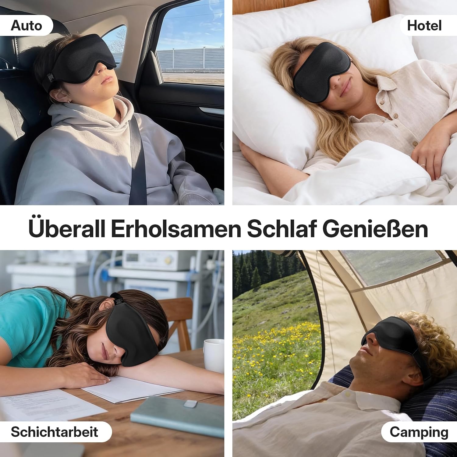 Thumbnail 6 de LitBear 3D Schlafmaske – Dunkelheit für Seiten-, Rücken- und Bauchschläfer (Schwarz)