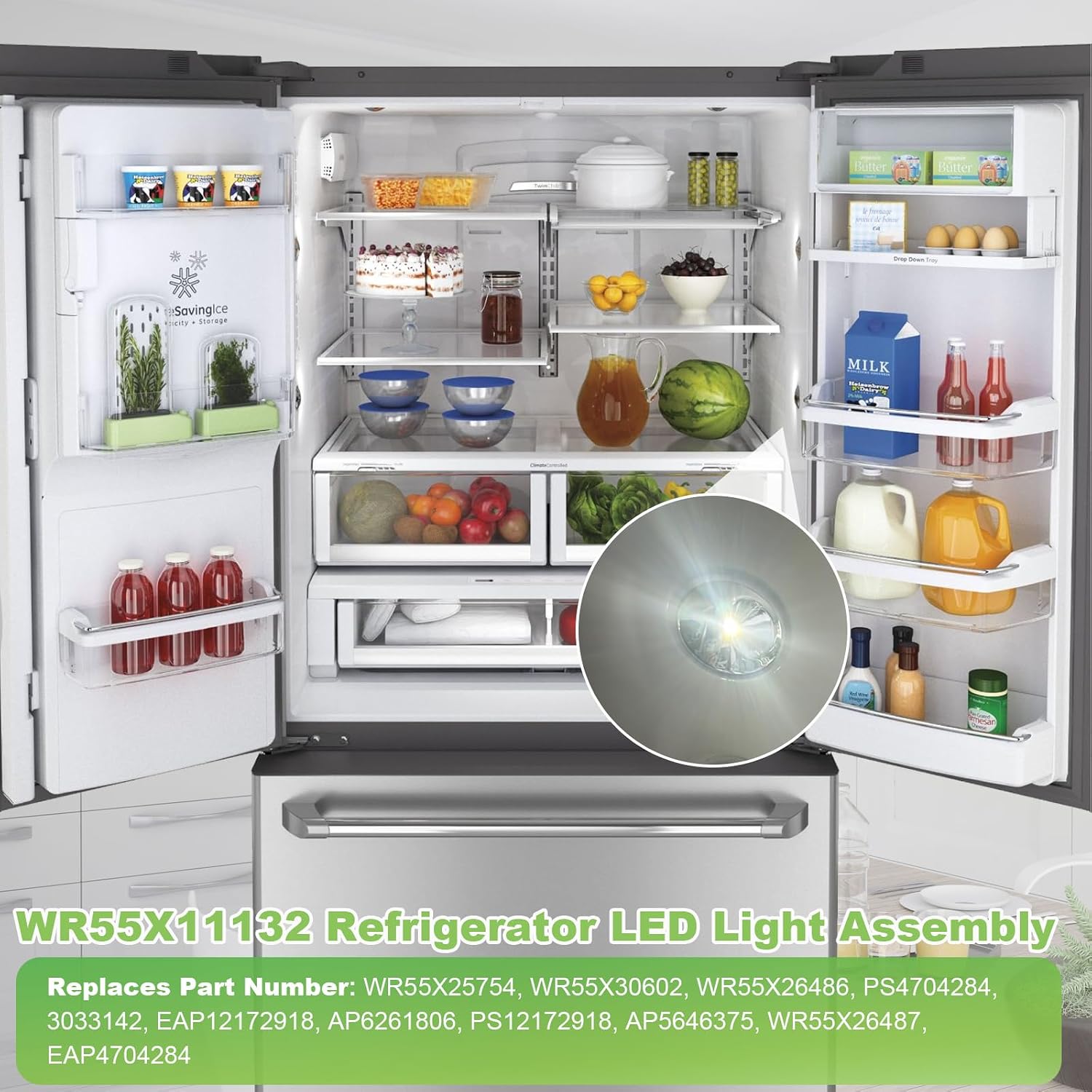 Detalle de HLZDS WR55X11132 Refrigerator LED Light Assembly with Cover