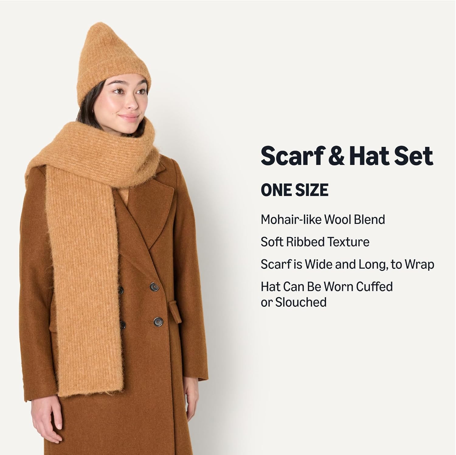 Thumbnail 1 de Amazon Essentials Faux Mohair Scarf & Hat Set 🧣