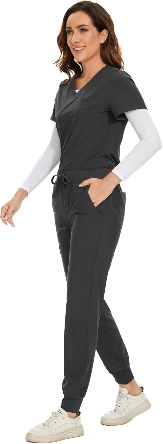 Thumbnail 2 de COZYFIT Scrubs for Women Set — Stretch V-Neck Scrub Top & Jogger Pants with 8 Pockets