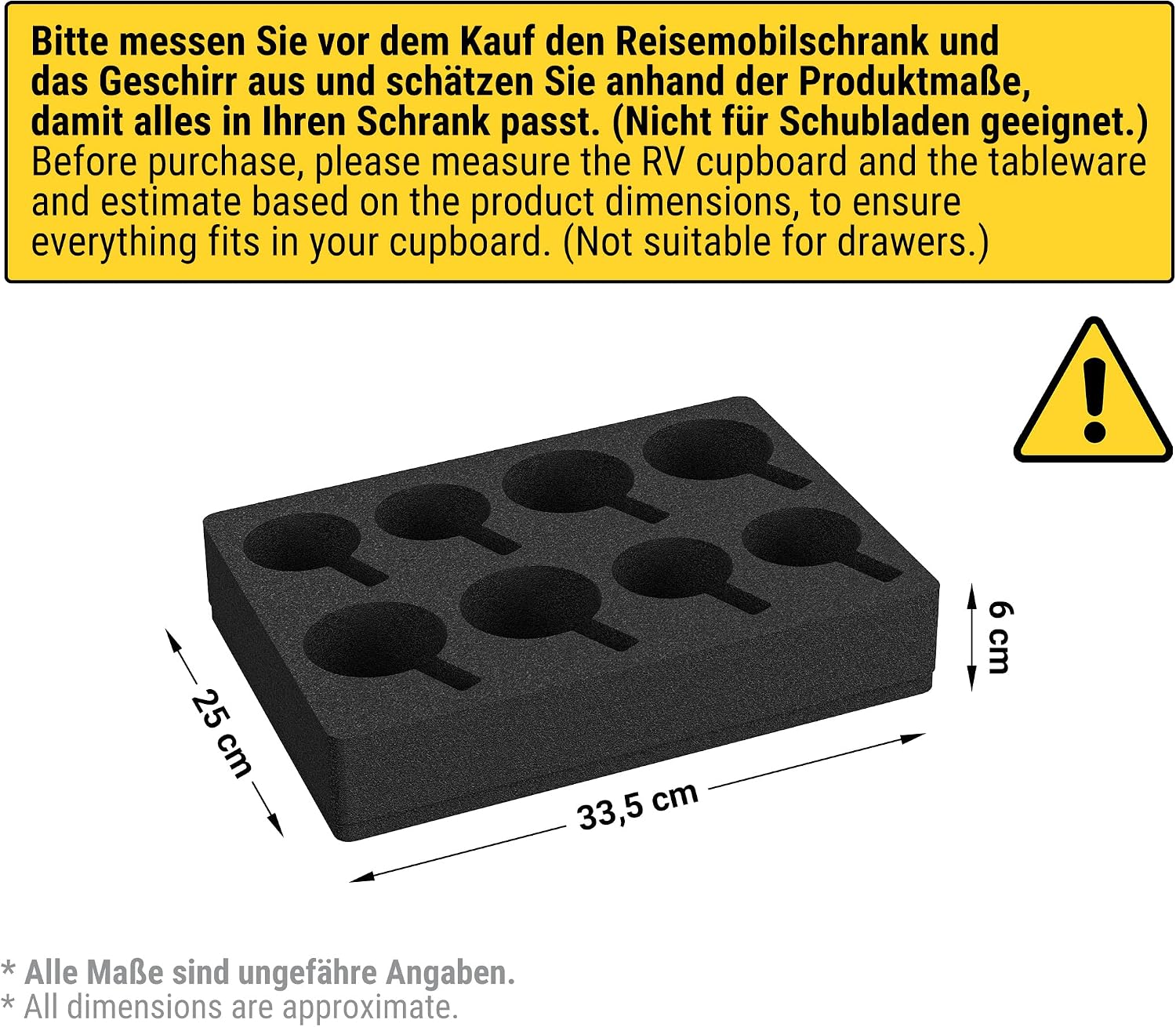 Detalle de Siegvoll Foam Cup Holder (Without Cup) for Motorhomes, Caravans, Boats – storage for 8 cups