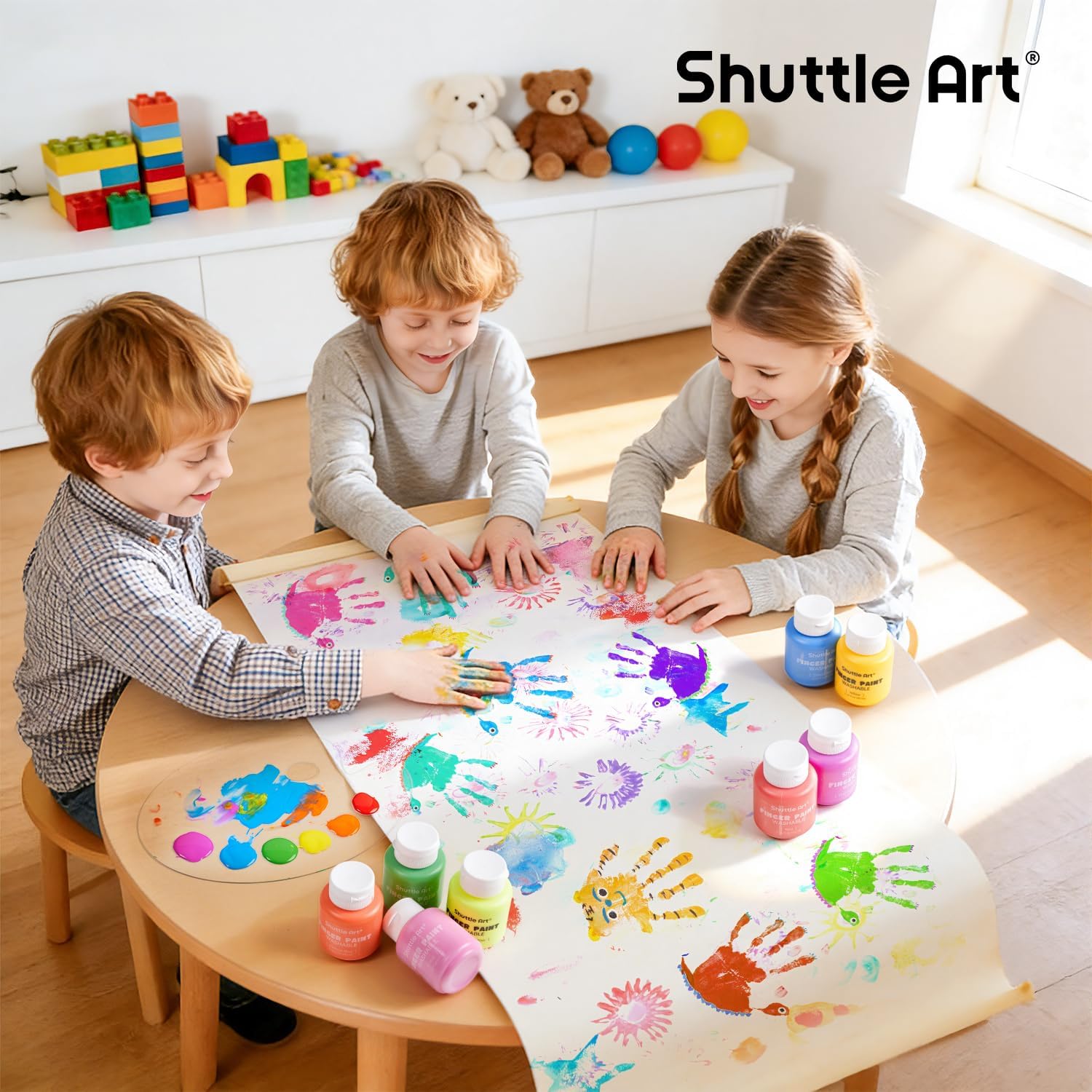 Thumbnail 6 de Shuttle Art Fingerfarben Kinder ungiftig – 15 Farben, 60 ml, waschbare Fingerfarben für Kinder