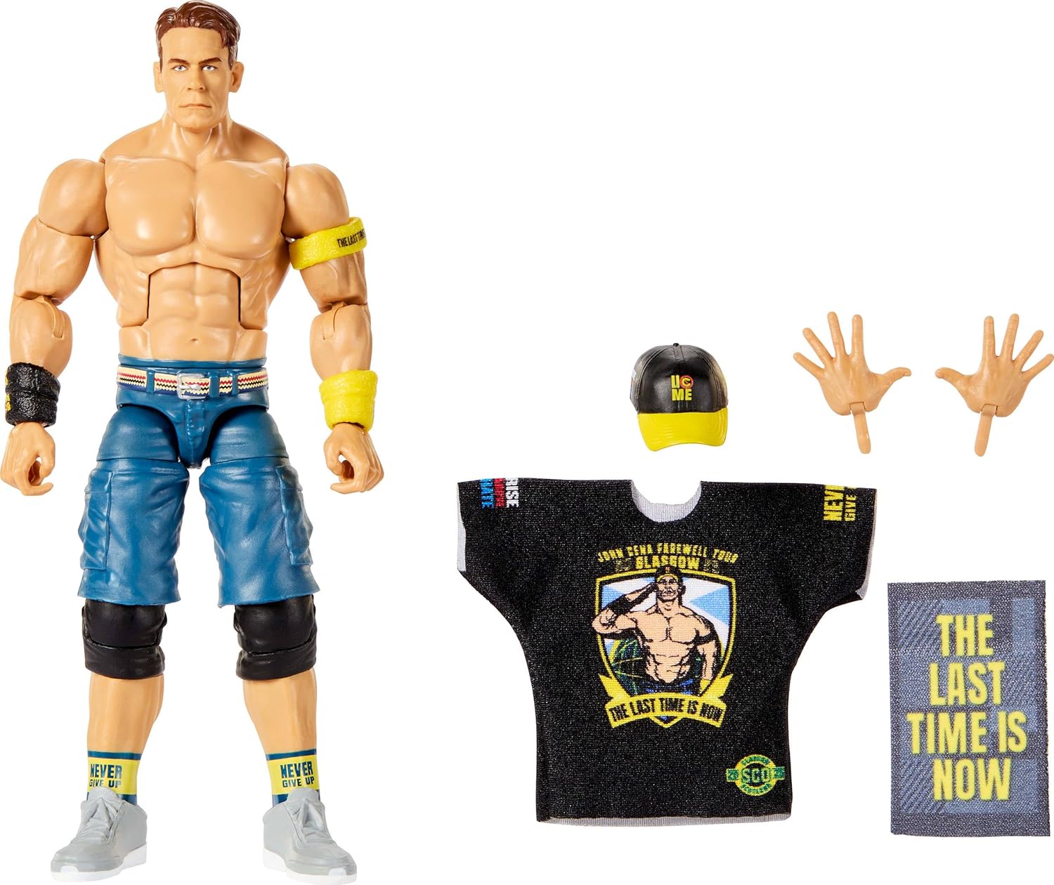 Detalle de Mattel WWE Elite Collection Top Picks John Cena Figure Set (6-inch) with Swappable Hands & Ring Gear