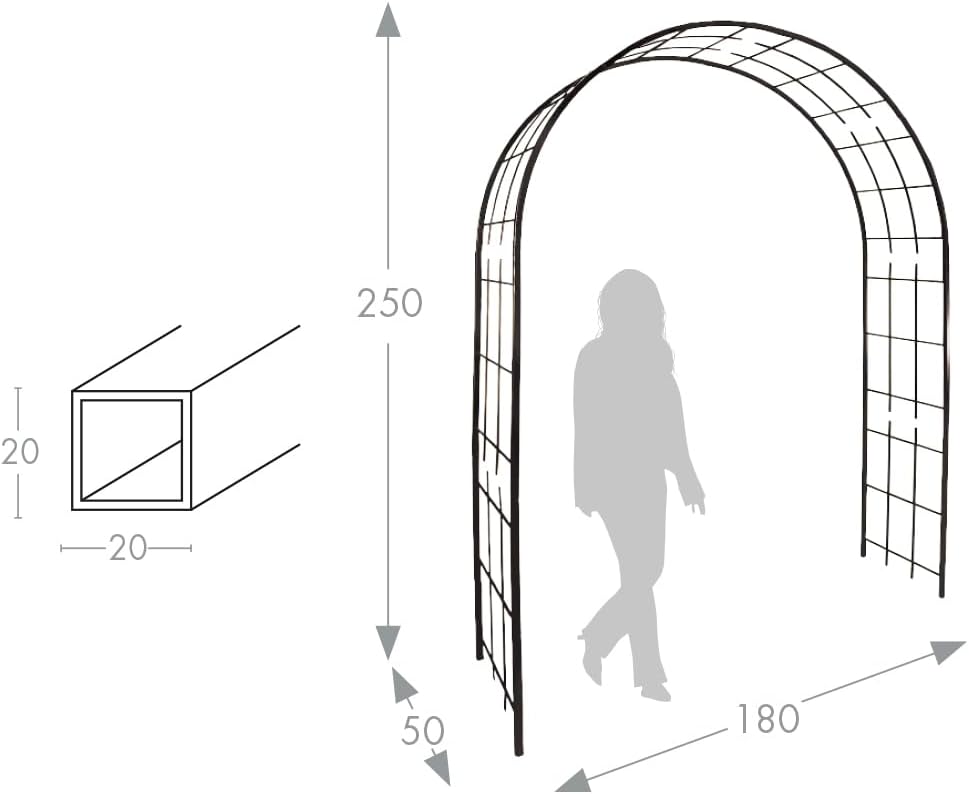 Thumbnail 5 de Louis 3006 – Arco per Piante Rampicanti in Metallo, Ferro Anticato, 180 x 50 x 250 cm