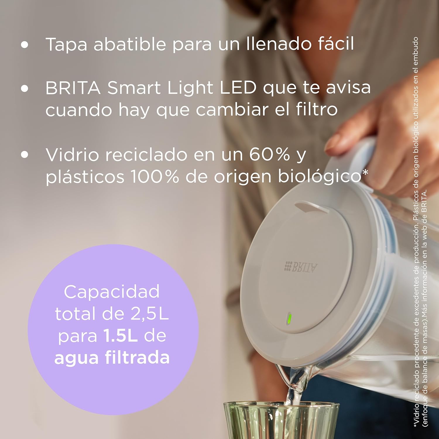 Thumbnail 3 de BRITA Jarra de cristal azul 2,5L con filtros MAXTRA PRO 💧