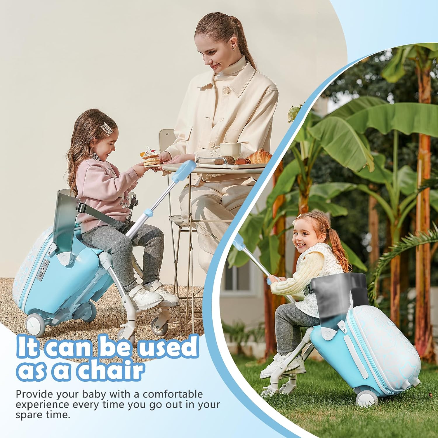 Thumbnail 6 de AODI Kids Ride-on Luggage with Seat and 20-Inch Carry-On — 2-in-1 Luggage & Stroller