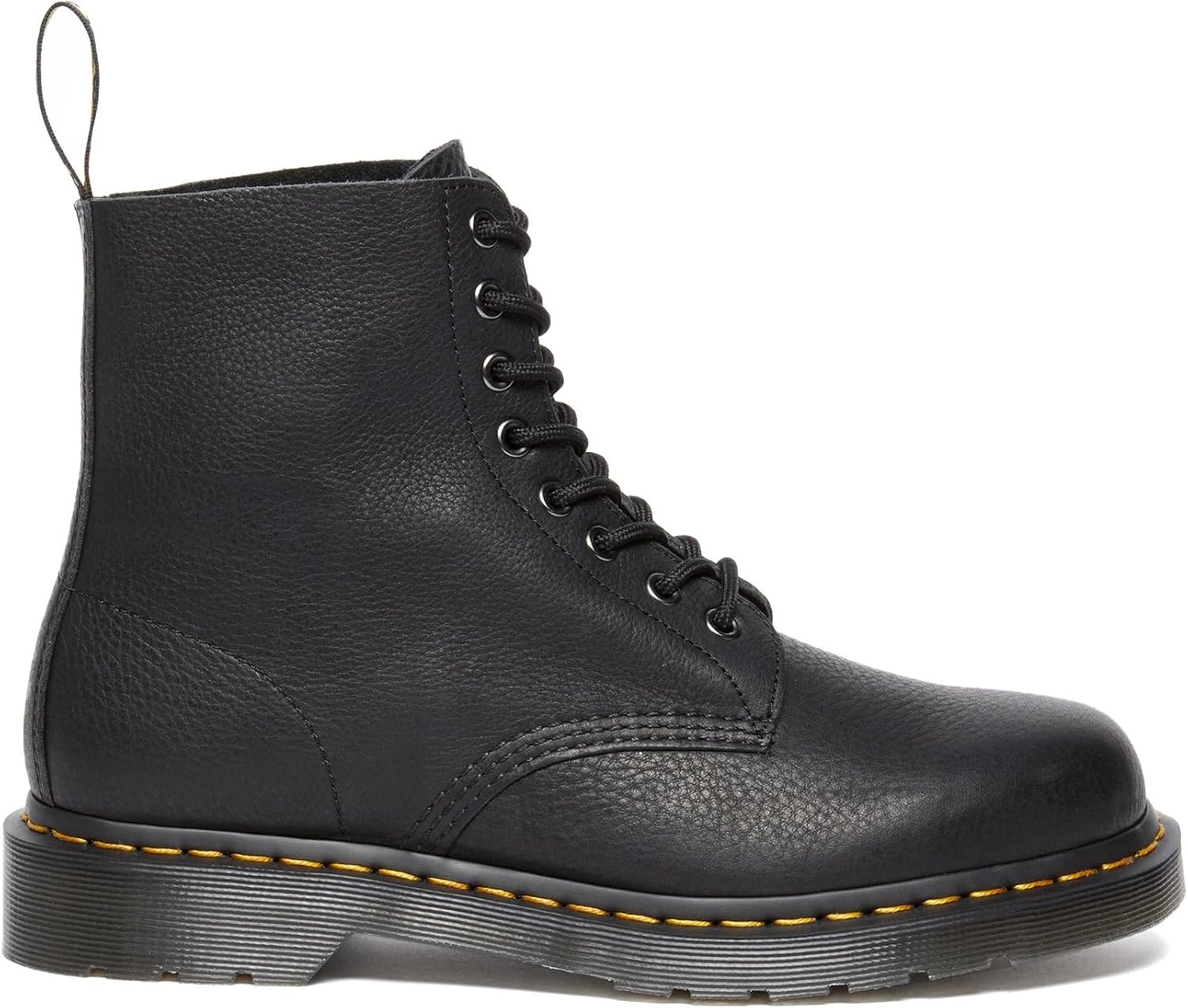 Detalle de Dr. Martens Herren 1460 8 Eye Boot Kampfstiefel – Schwarze Lacklampe