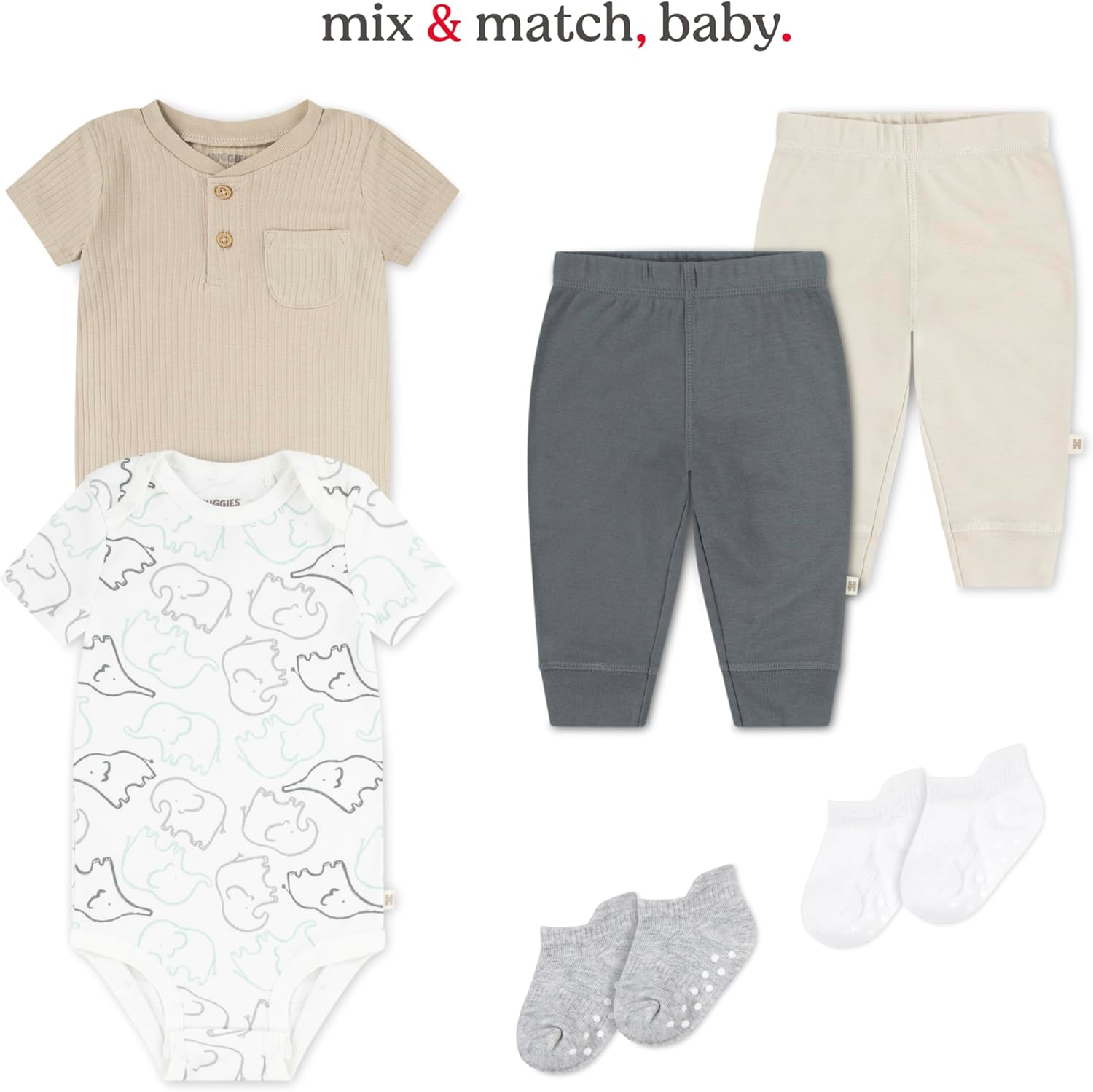 Thumbnail 3 de HUGGIES Little Hugs : lot de 5 bodies débardeur bébé et bambin en coton bio