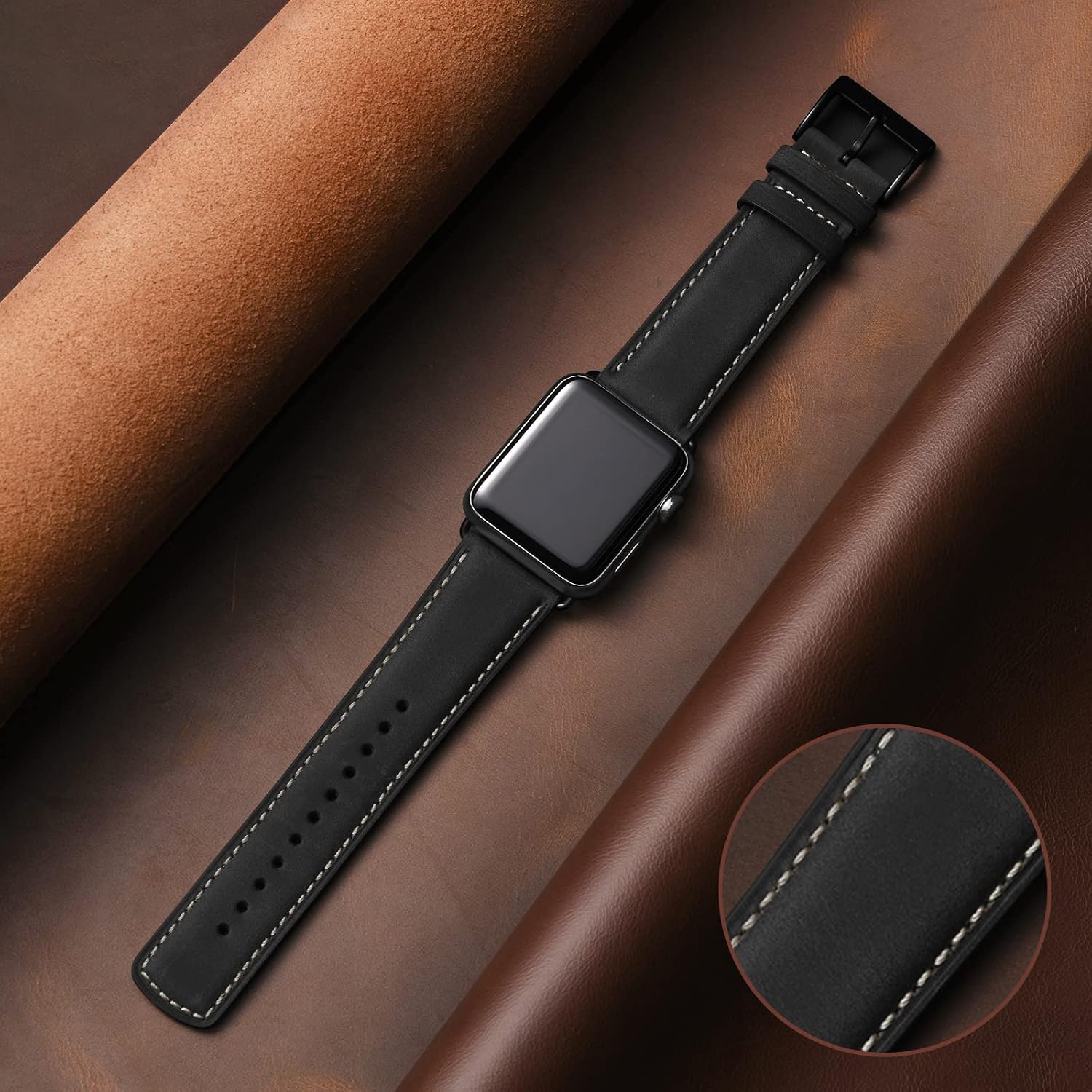 Detalle 2 de Leather Apple Watch strap 42mm genuine