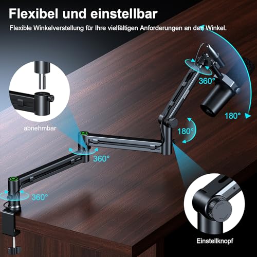 Thumbnail 2 de Aokeo AK-58i Mikrofon Arm – Niedriges Profil Ständerarm für HyperX QuadCast, Blue Yeti, Shure SM7B und mehr