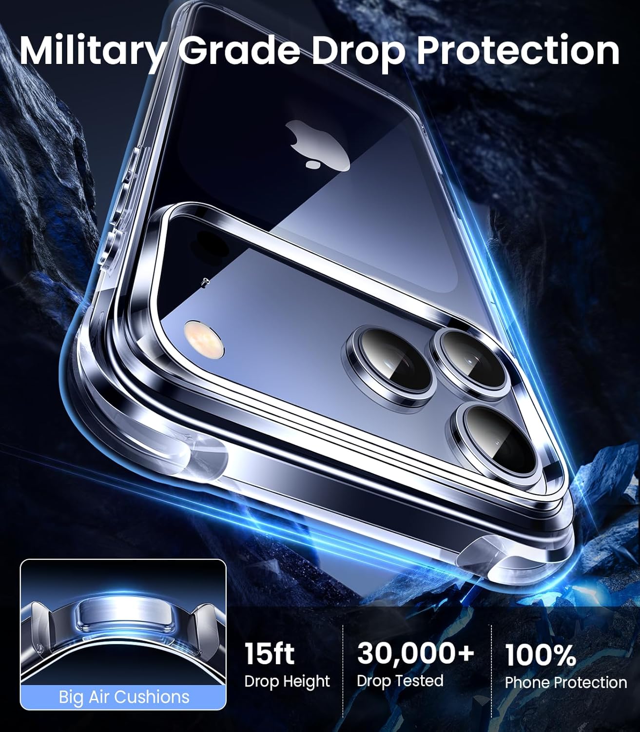 Detalle de Mkeke iPhone 17 Pro Max Clear Case 6.9