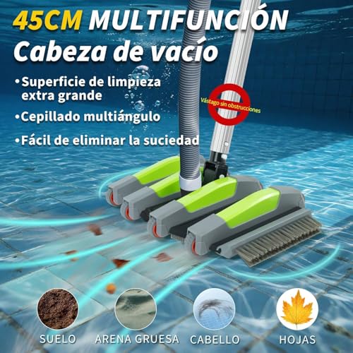 Detalle de Cepillo Aspirador ROMIVO 45 cm con ruedas: limpieza eficiente para tu piscina