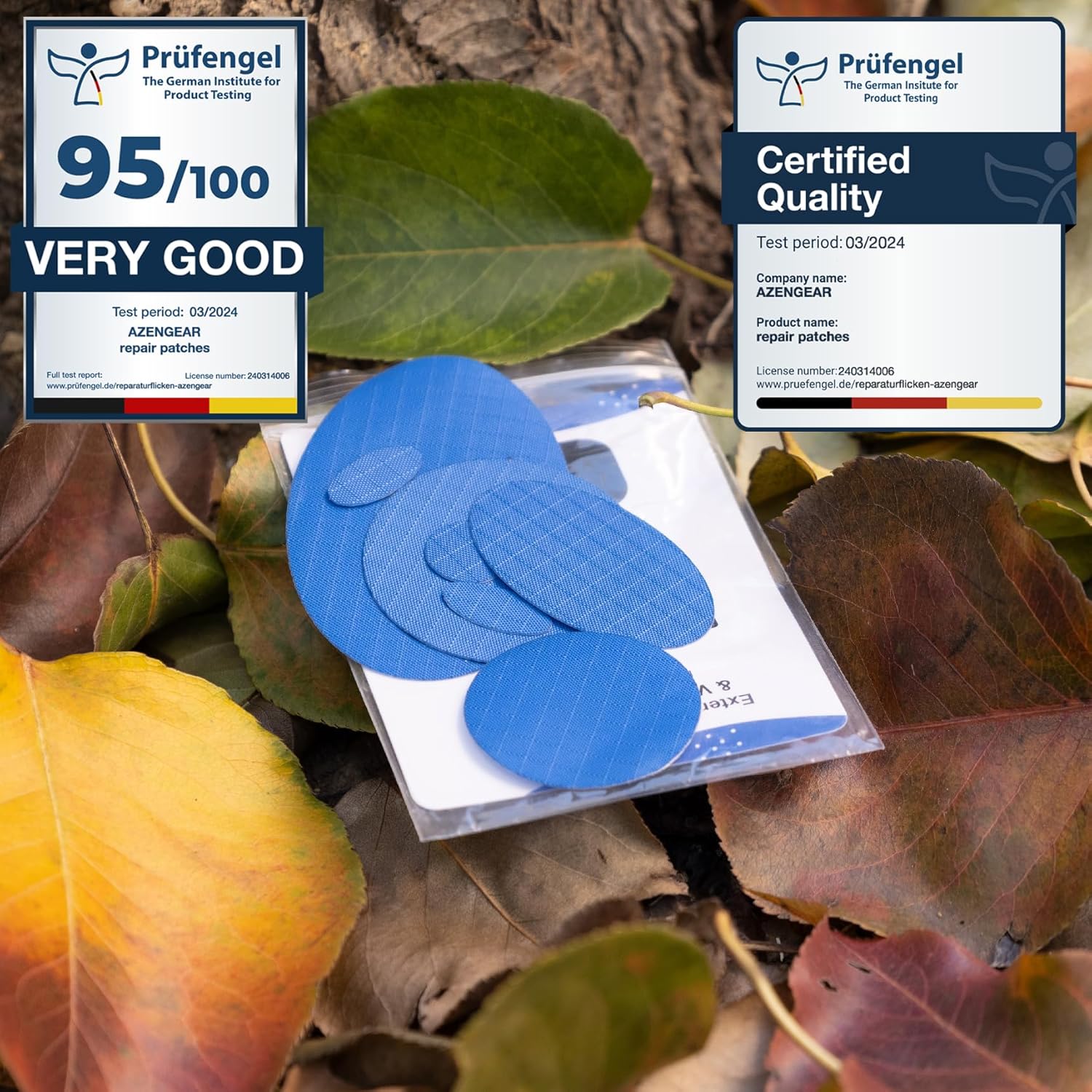 Thumbnail 4 de aZengear Repair Patches (11 Pcs) – Waterproof, 30+ Colours, for Down Jackets, Tents, Shoes and More