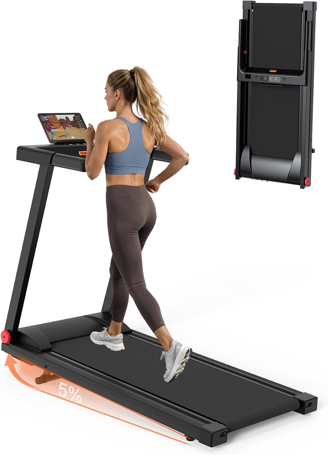 Detalle de Superun Treadmills for Home with Incline and Handles, 3.5 HP Foldable Walking Pad