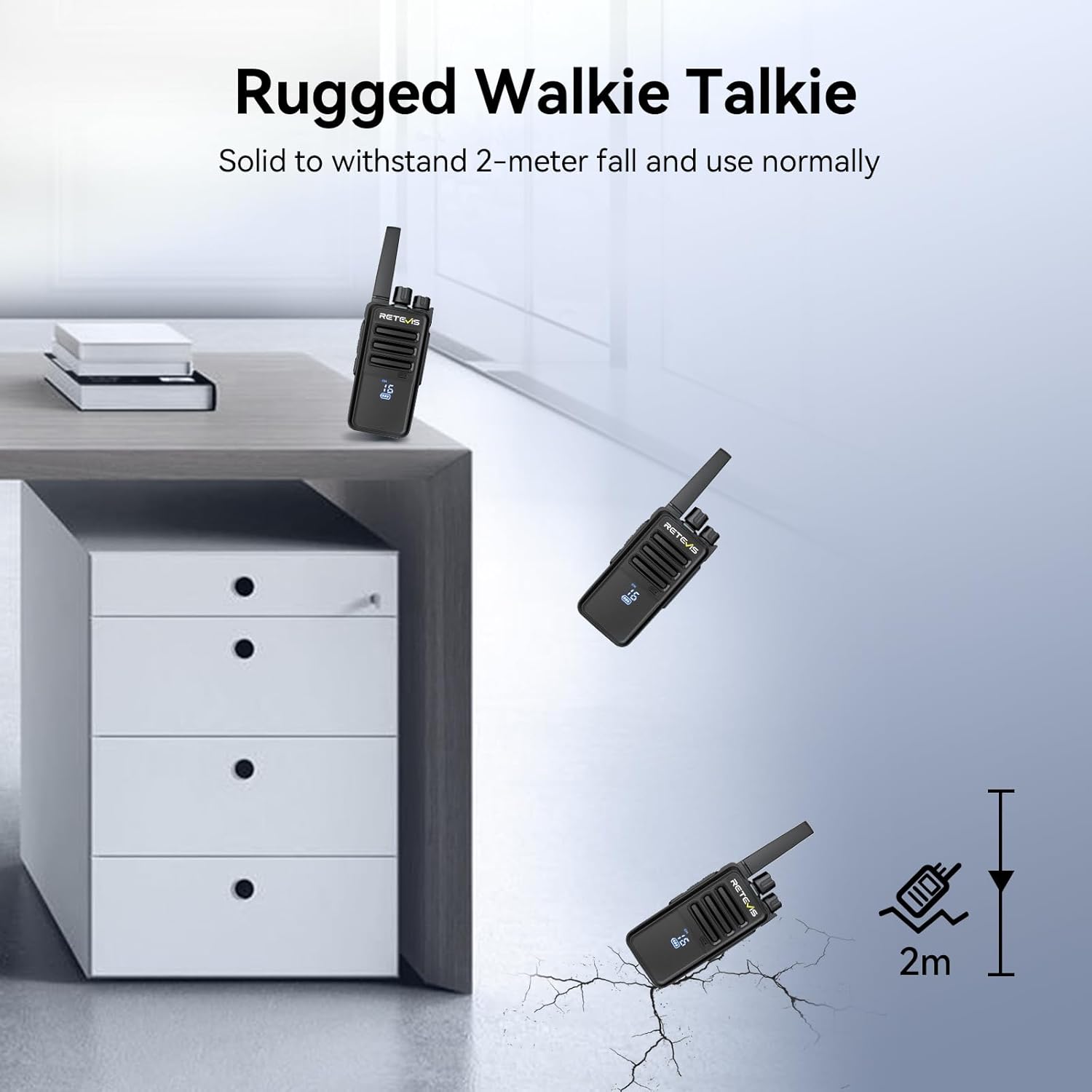 Thumbnail 2 de Retevis RT68H Two-Way Radio (10-Pack) with Hidden LED Display, VOX, Type-C Charging Base