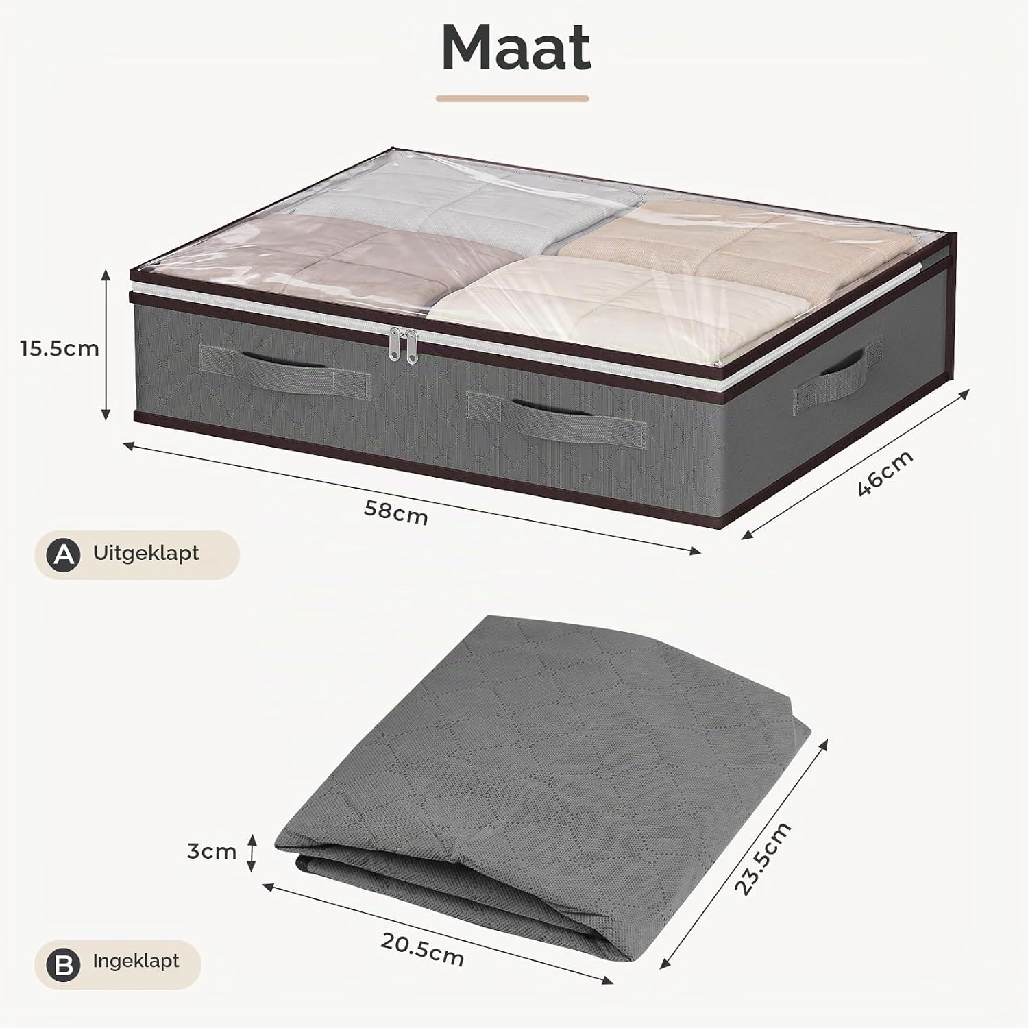 Thumbnail 1 de JAECU CD40-2 opbergzakken onder bed, 2 x 40 liter, opvouwbaar