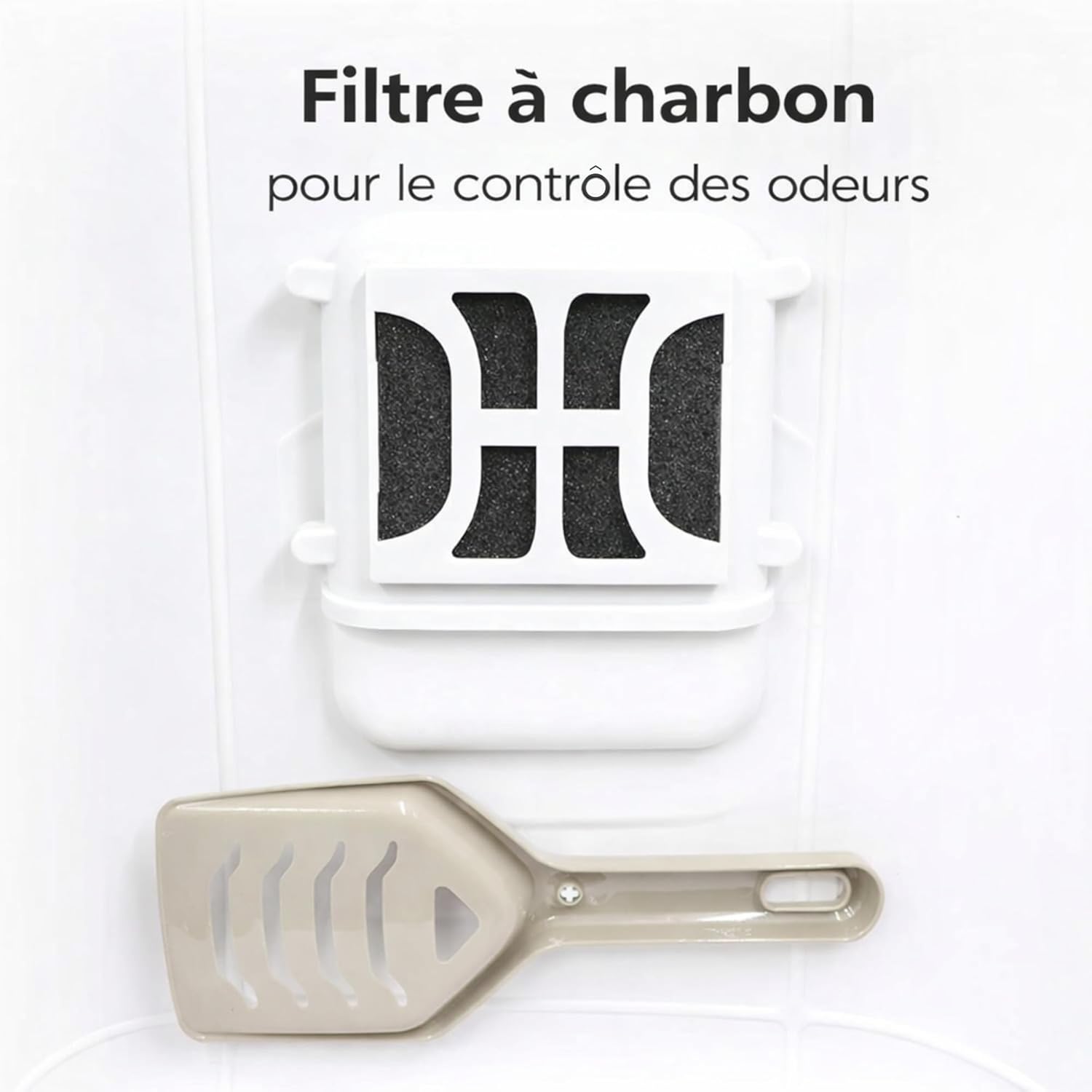 Thumbnail 6 de Aimé Maison de toilette Chat 52x40x39 cm avec toit ouvrant et filtre à charbon anti-odeurs