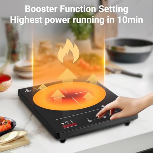 Detalle 2 de AAOBOSI Single Induction Cooker: Portable 2000W Booster, 20 Power & Temp Levels