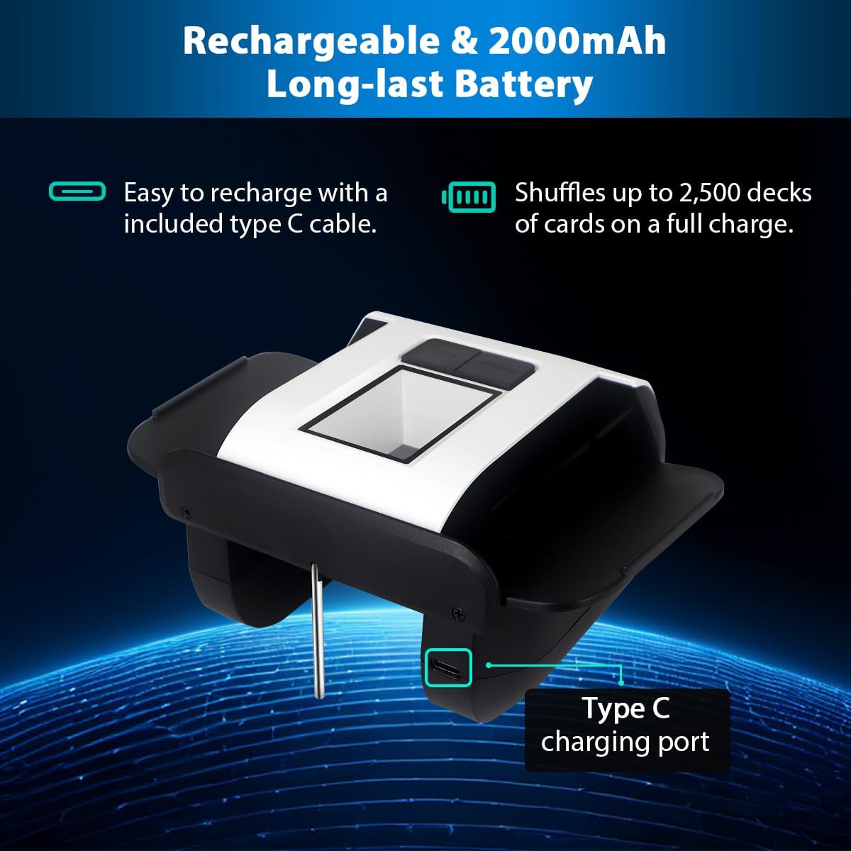 Thumbnail 2 de Shufflebox S1 automatischer Kartenmischer mit 2000-mAh Akku, 2-Deck Ultra leise