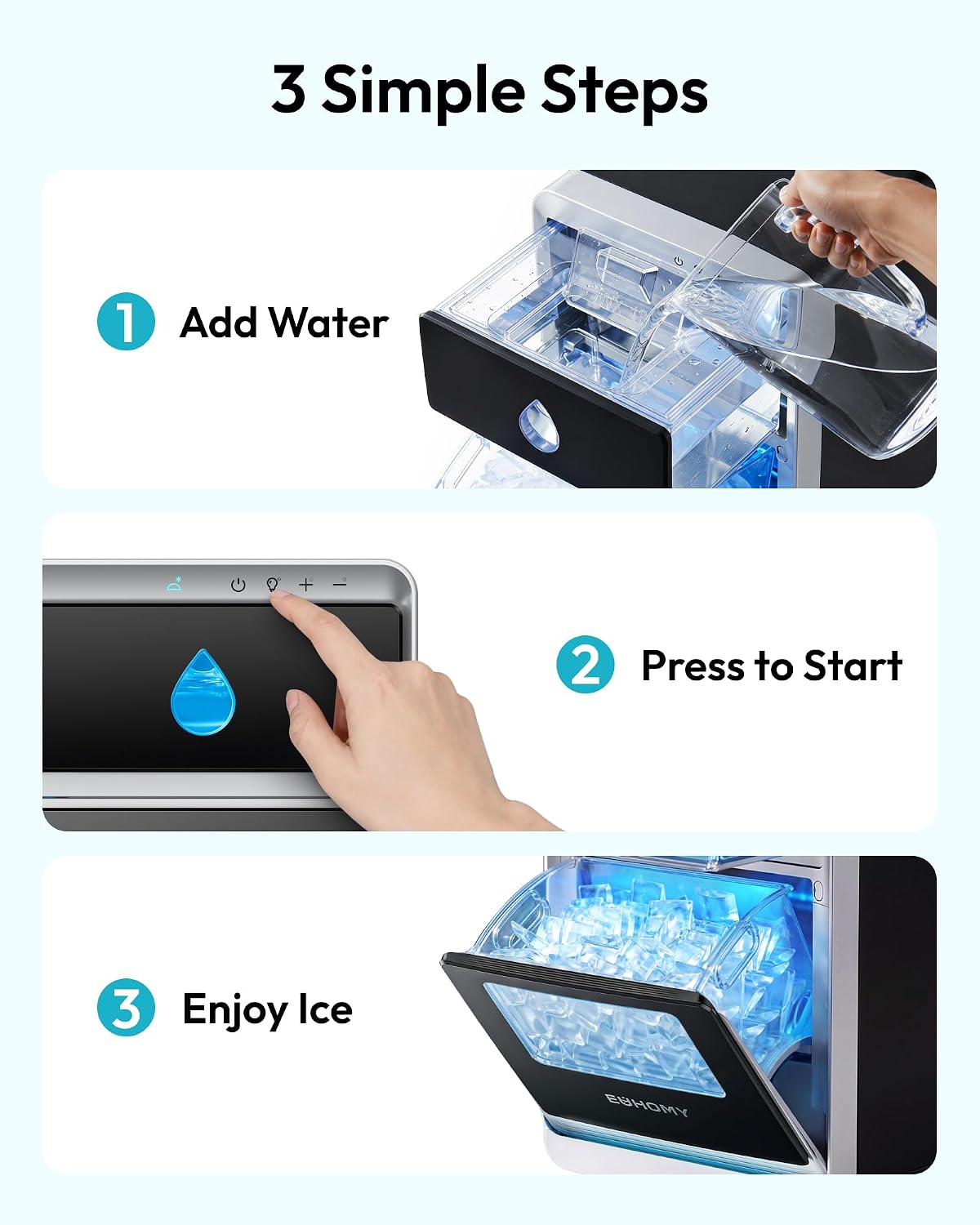 Thumbnail 5 de EUHOMY IM-LunaArc Countertop Crescent Ice Maker, 16 Cubes in 12 Minutes