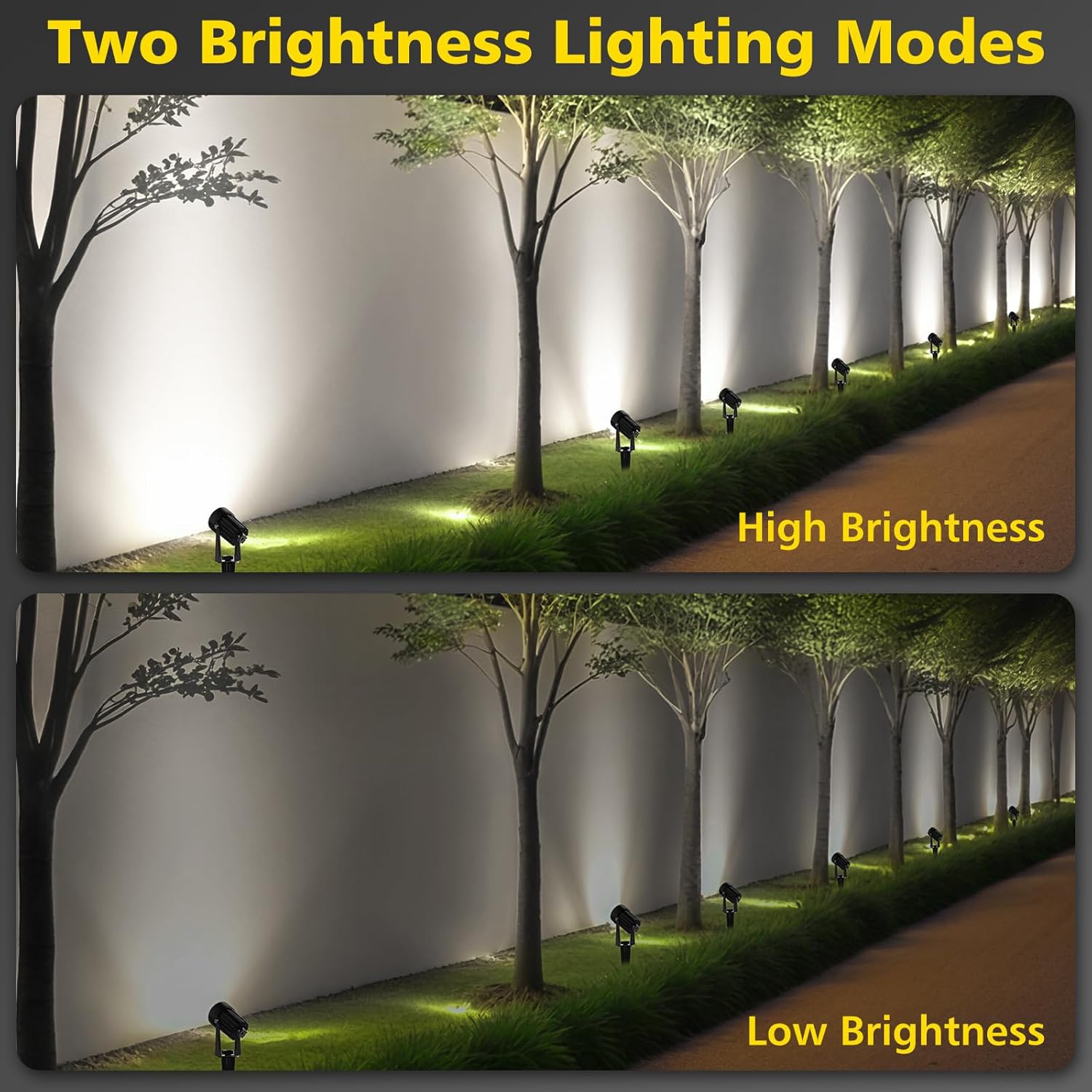 Detalle de CORESLUX LED Solar Spot Lights for Outdoors – 6000K White Light, IP65 Waterproof Garden Uplighters