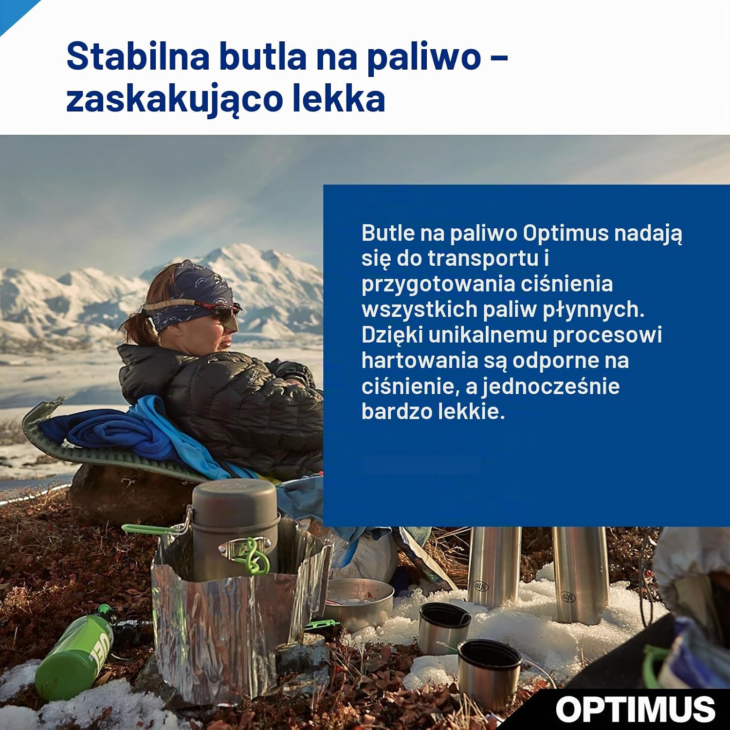 Detalle 2 de Optimus Brennstoffflasche Xl – aluminiowa butelka na paliwo 1,5 l z zabezpieczeniem dziecięcym