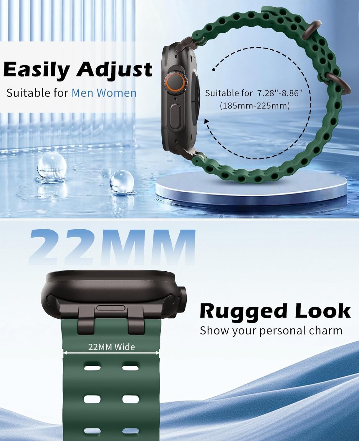 Thumbnail 1 de TiMOVO Ocean Strap 49mm breathable silicone