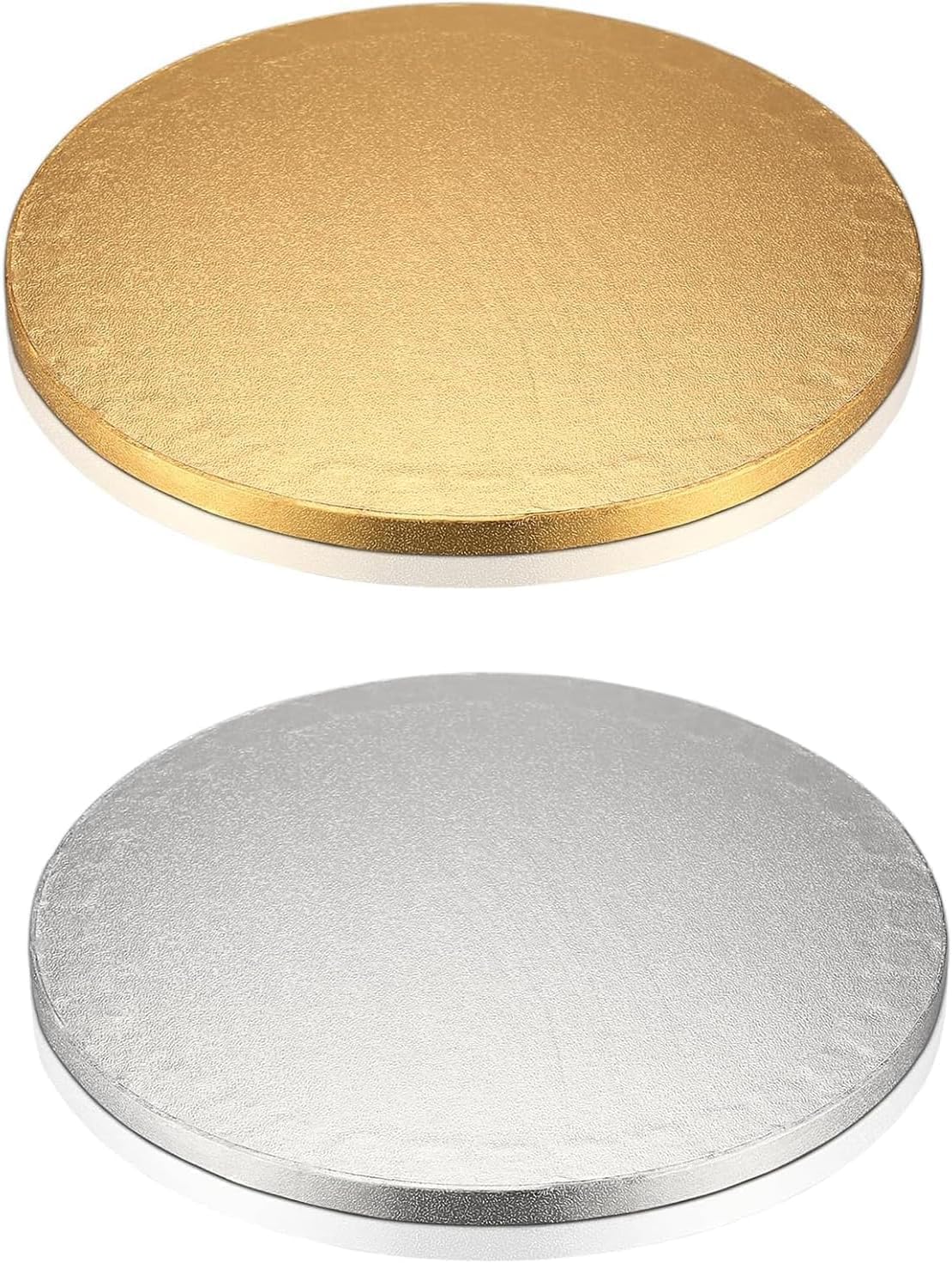 Detalle de LINLINOI VP-00014 – okrągłe podkłady pod tort, złoty i srebrny, 13 mm