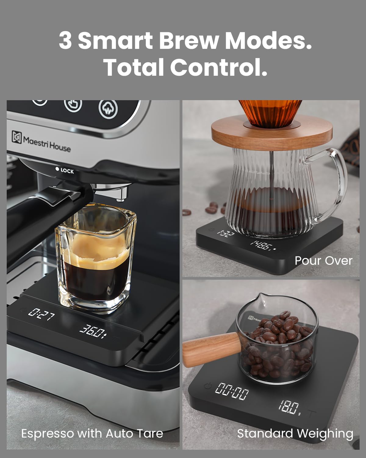 Detalle de Maestri House S1 Air Ultra-Slim Espresso Coffee Scale