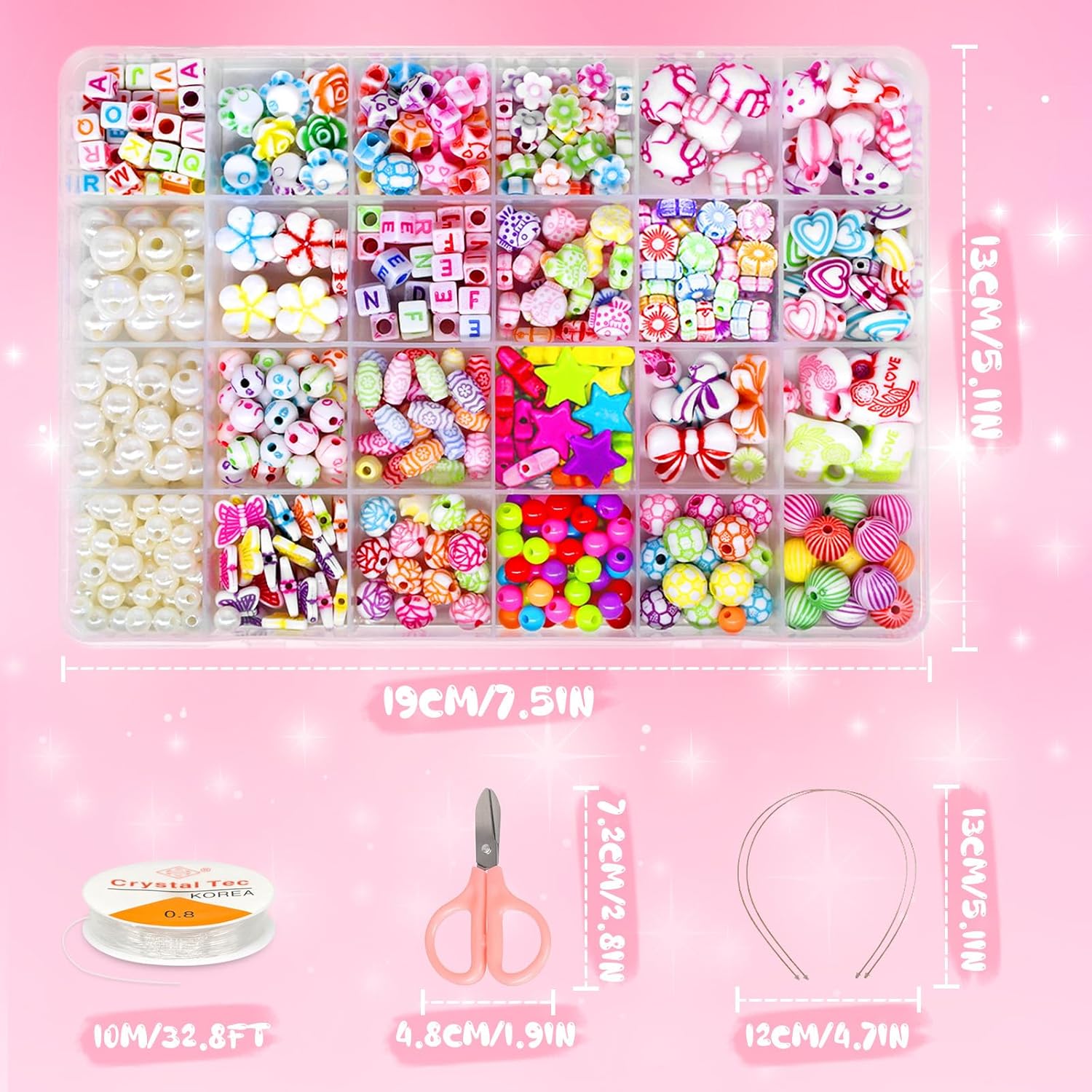 Detalle 2 de Amteker Bracelet Making Kit 550 beads