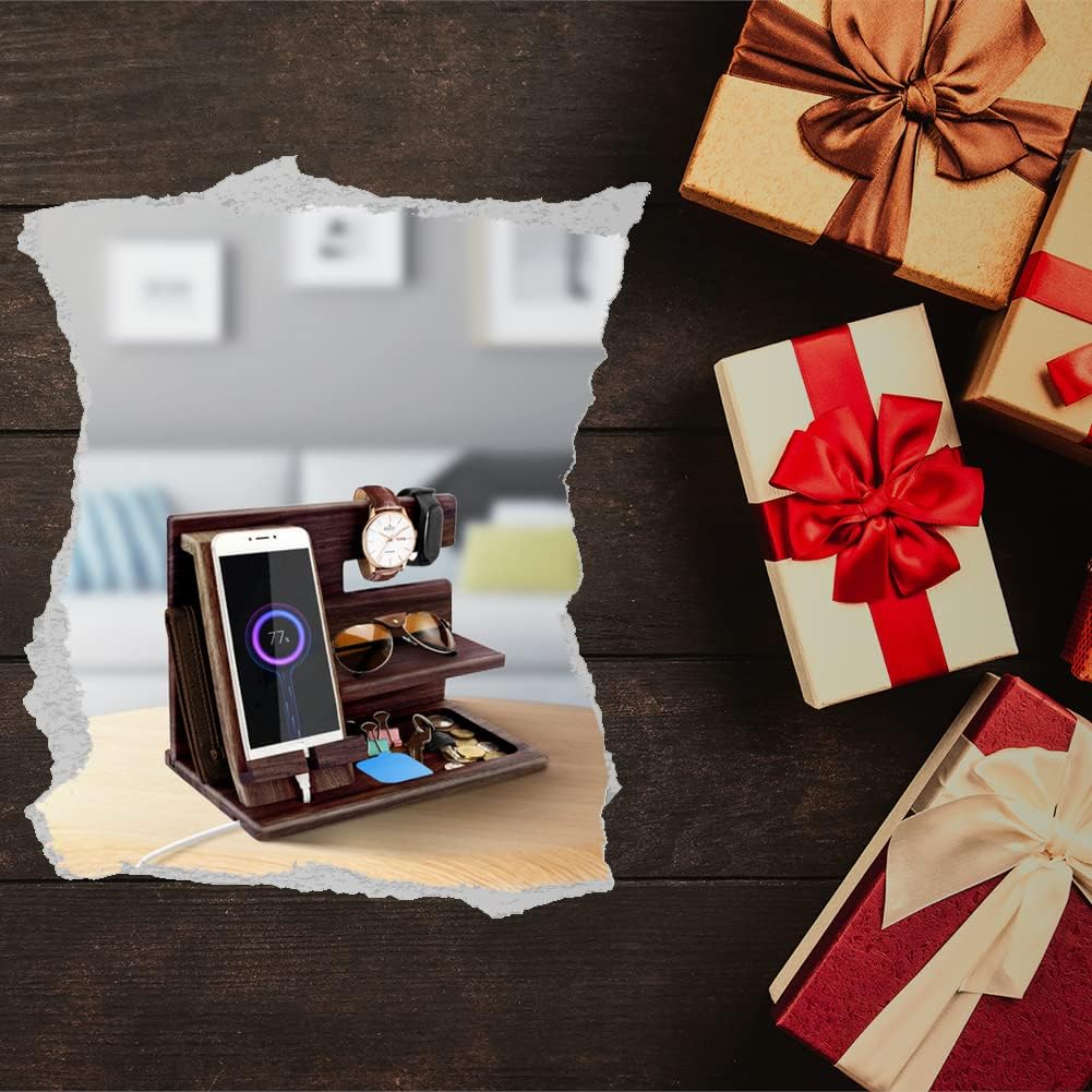 Thumbnail 5 de Gifts for Men Wood Phone Docking Station – bedside organiser and desk stand