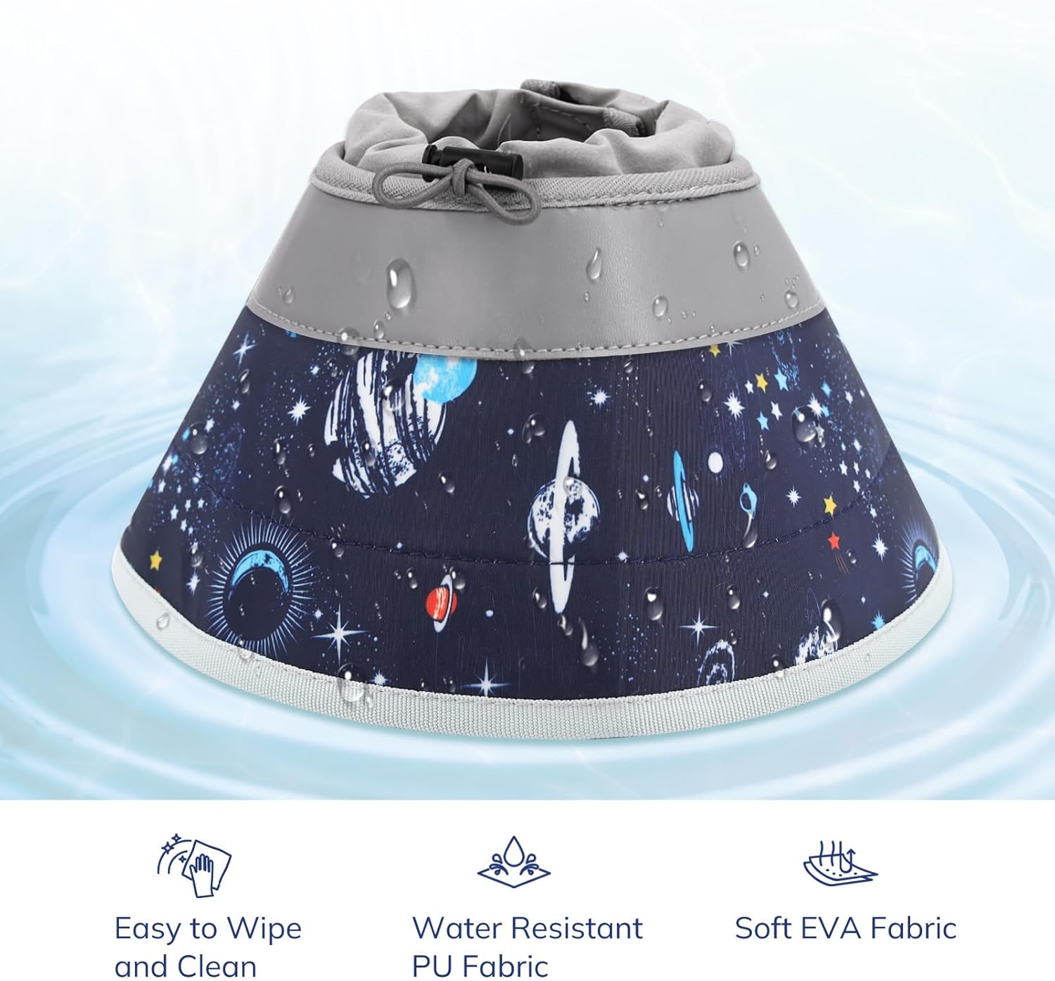 Thumbnail 4 de Supet Adjustable Elizabethan Cat Cone Collar (Deep Blue, M) – Waterproof soft collar to stop licking after surgery