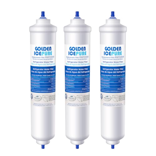 Detalle de GOLDEN ICEPURE Refrigerator Water Filter (3-Pack) – Compatible with Samsung and LG inline models