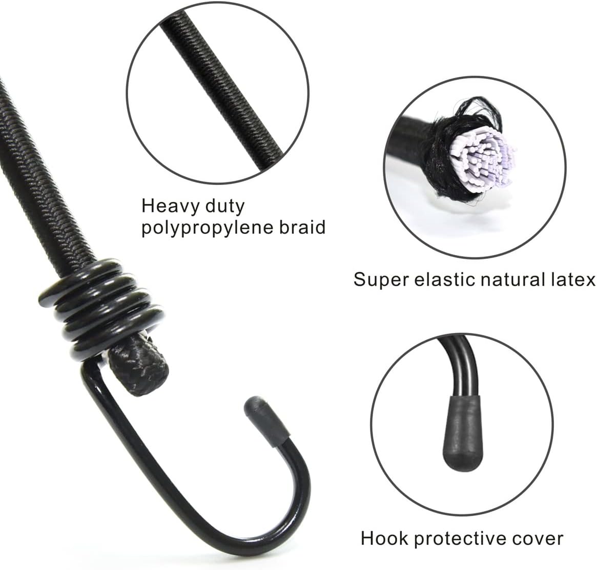 Detalle 1 de BEXSLE Bungee Cords with Hooks 🪢