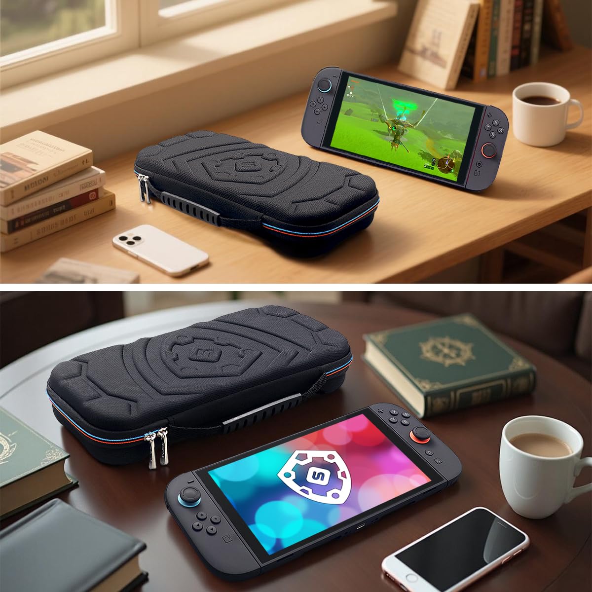 Detalle de Sisma Carrying Case for Nintendo Switch 2 — Slim, Protective Hard Shell with 12 Game Card Holders