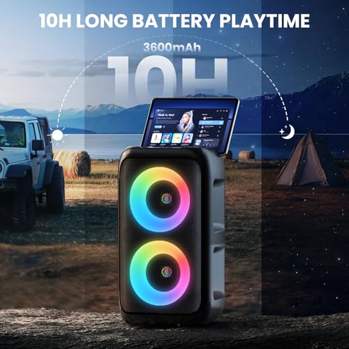 Thumbnail 4 de HEEBUKE Karaoke Machine: Portable 2x10W Bluetooth PA for Parties