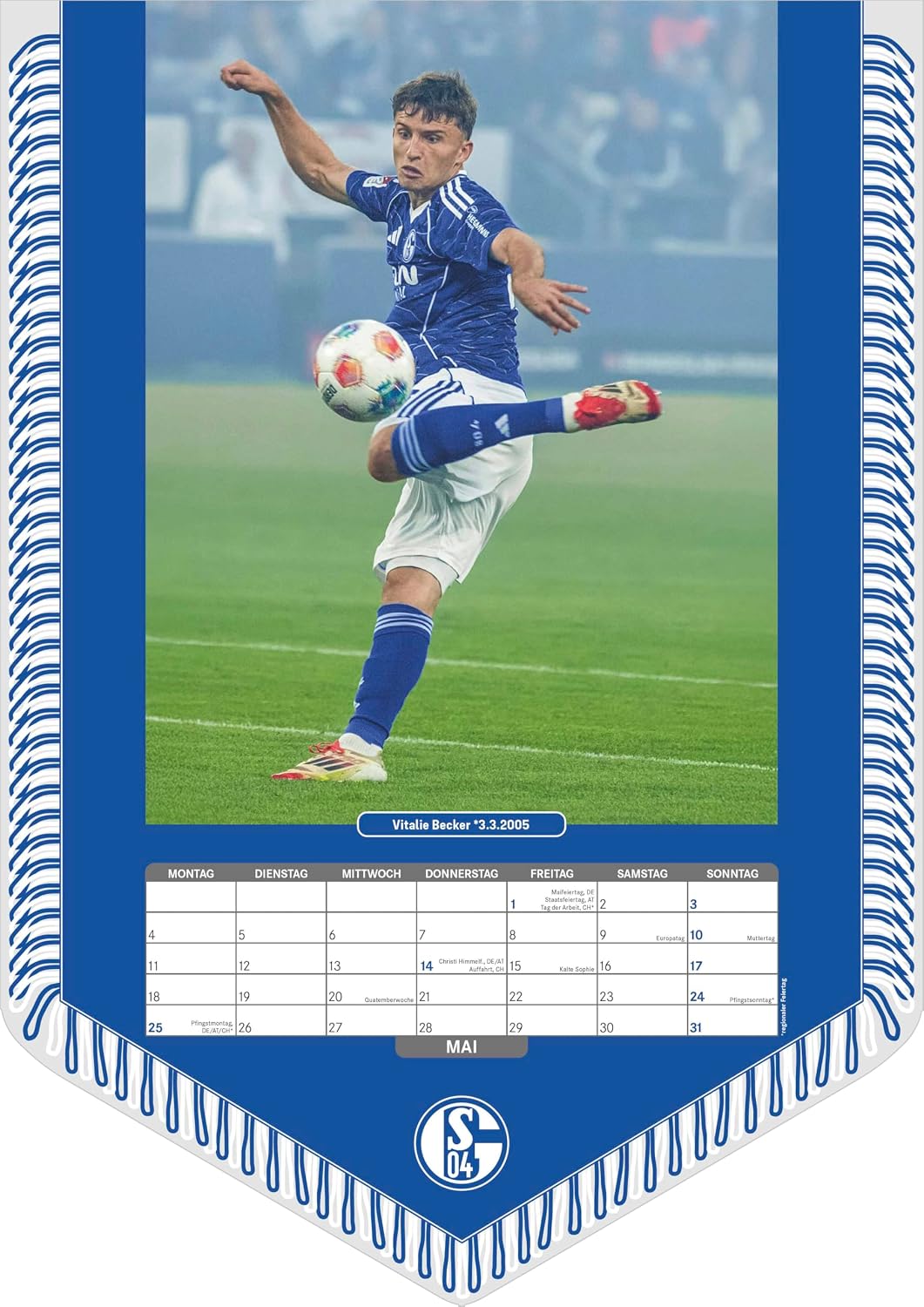 Detalle de Alpha Edition N Neumann FC Schalke 04 2026 Bannerkalender A3 (30x42 cm) mit 12 Monatsblättern und Spiralbindung